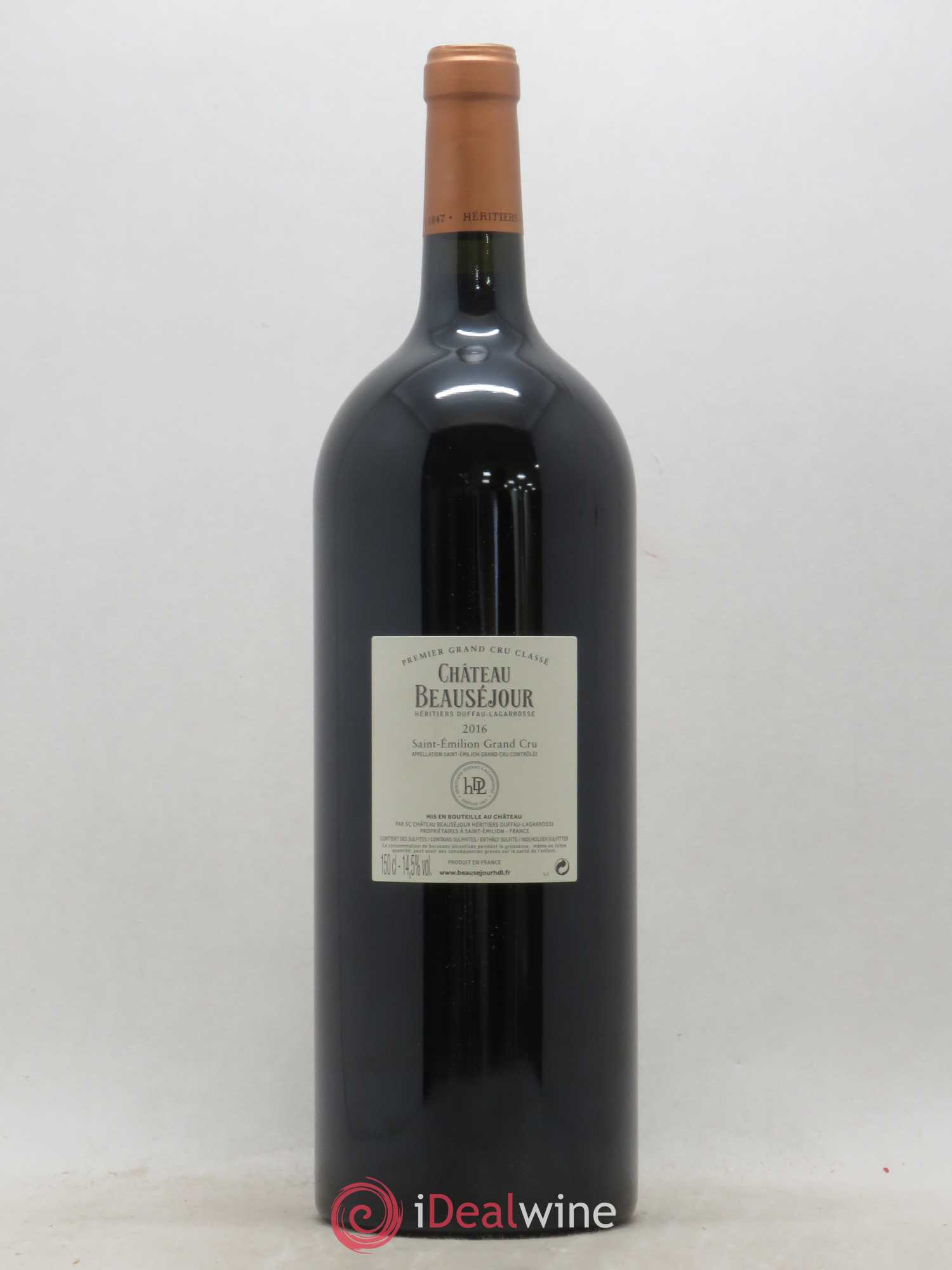 Château Beauséjour (Duffau-Lagarrosse) 1er Grand Cru Classé B  (sans prix de réserve) 2016 - Lot de 1 magnum - 2