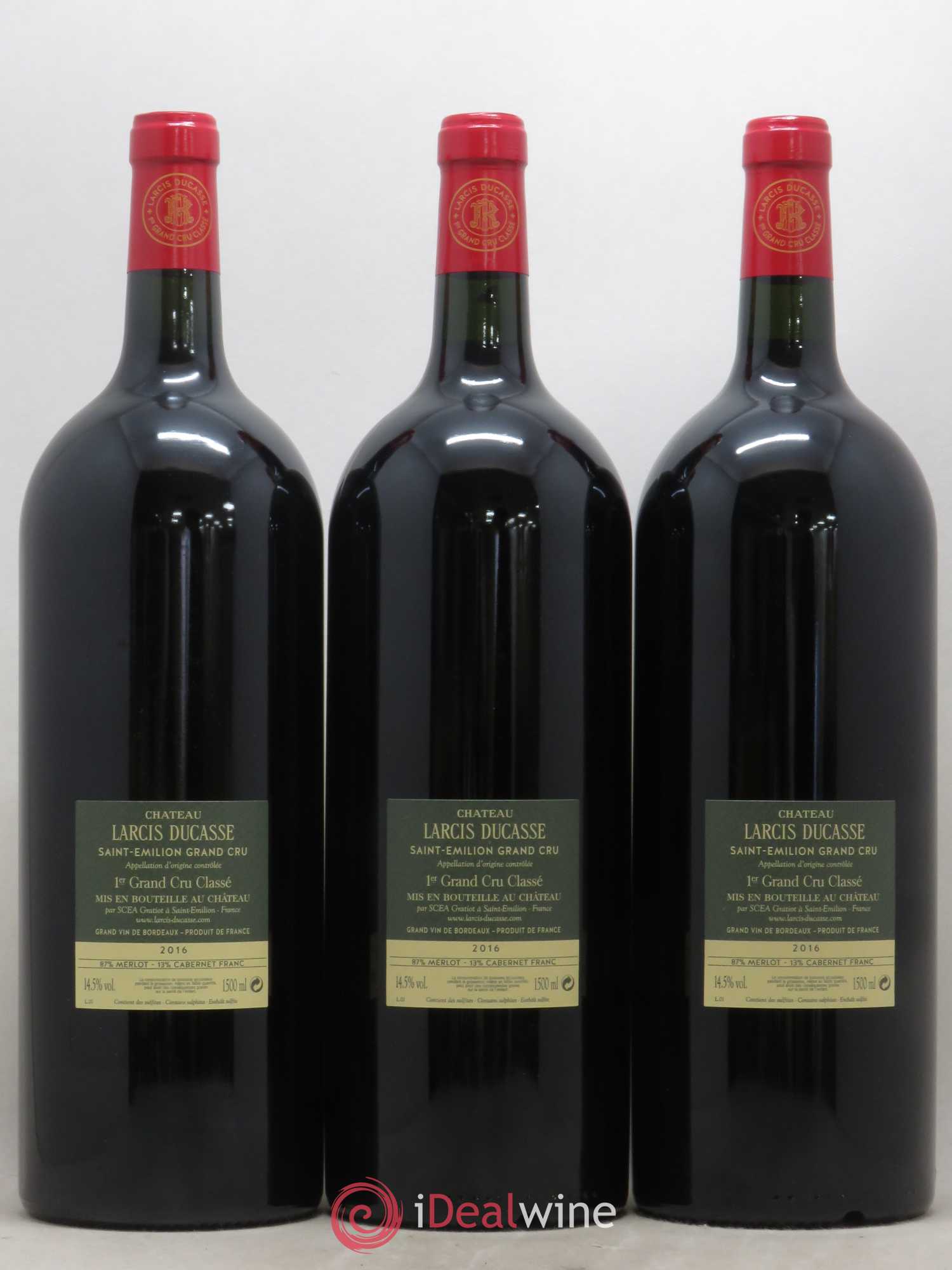 Château Larcis Ducasse 1er Grand Cru Classé B (sans prix de réserve) 2016 - Lot de 3 magnums - 1