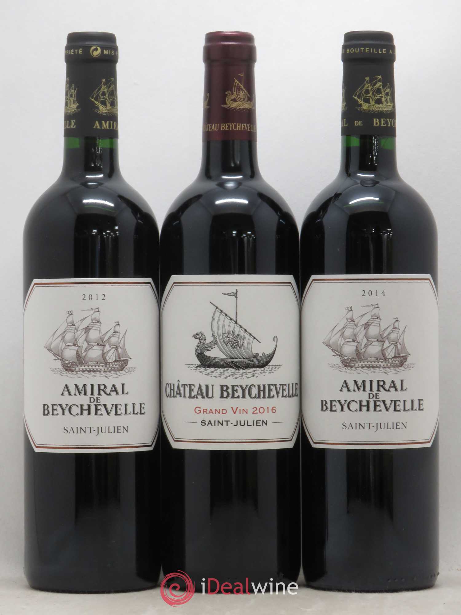 Beychevelle - Amiral de Beychevelle Verticale Beychevelle 2012 - 2014 - 2016 Amiral de Beychevelle 2012 - 2014 - 2016 (sans prix de réserve) - Posten von 6 Flaschen - 2