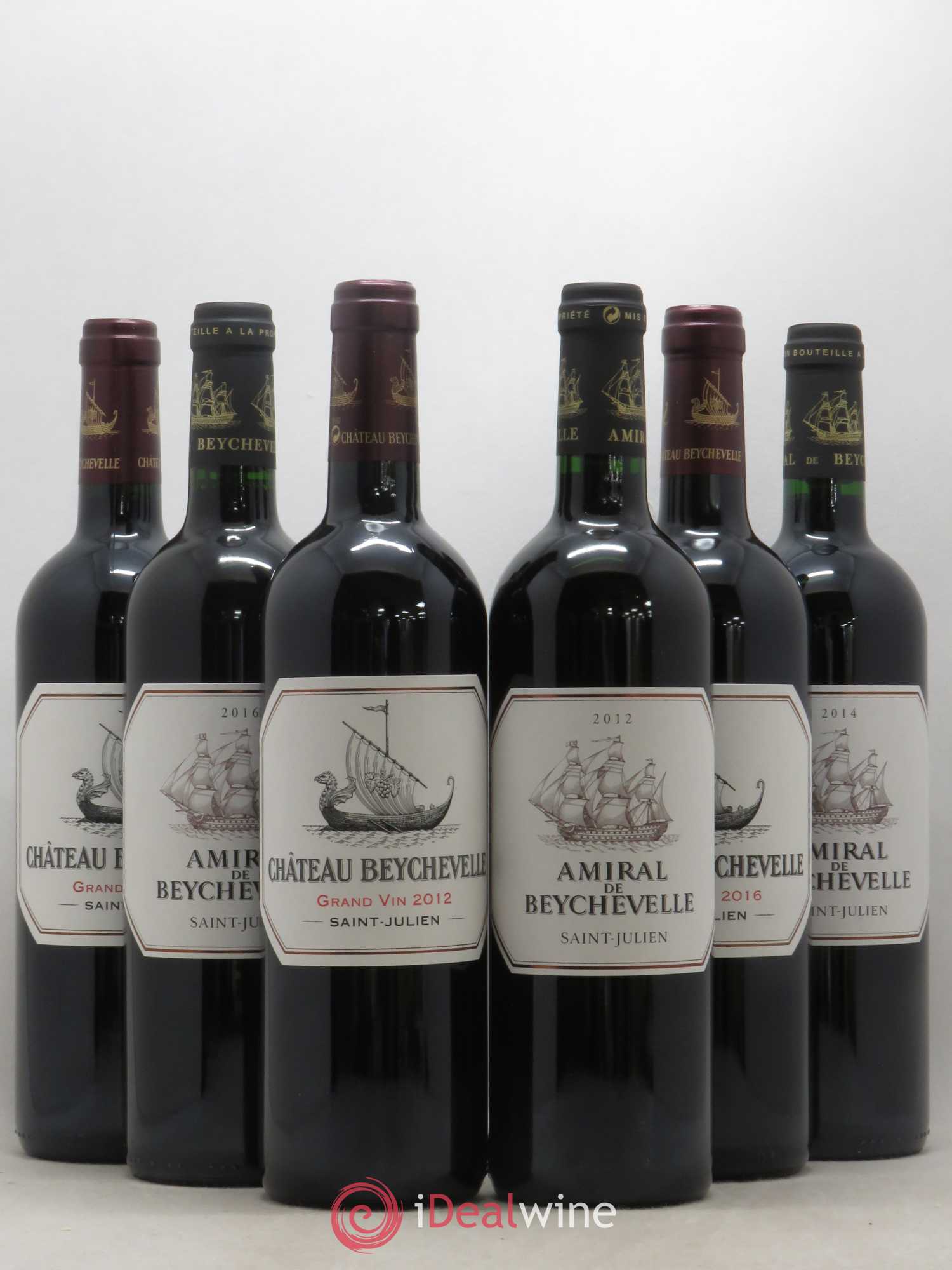 Beychevelle - Amiral de Beychevelle Verticale Beychevelle 2012 - 2014 - 2016 Amiral de Beychevelle 2012 - 2014 - 2016 (sans prix de réserve) - Posten von 6 Flaschen - 0