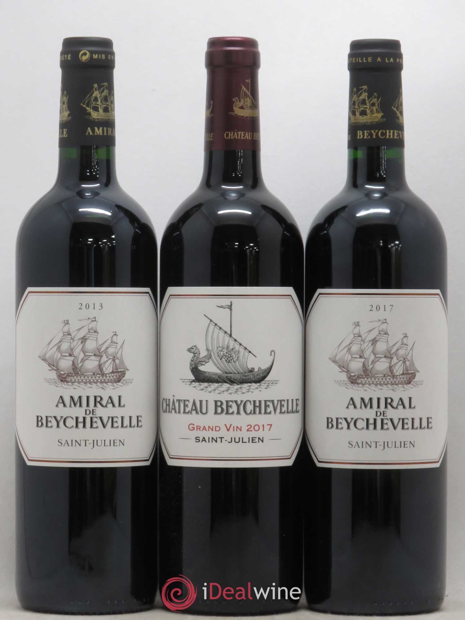 Beychevelle - Amiral de Beychevelle Verticale Beychevelle 2013 - 2015 - 2017 Amiral de Beychevelle 2013 - 2015 - 2017 (sans prix de réserve) - Posten von 6 Flaschen - 1