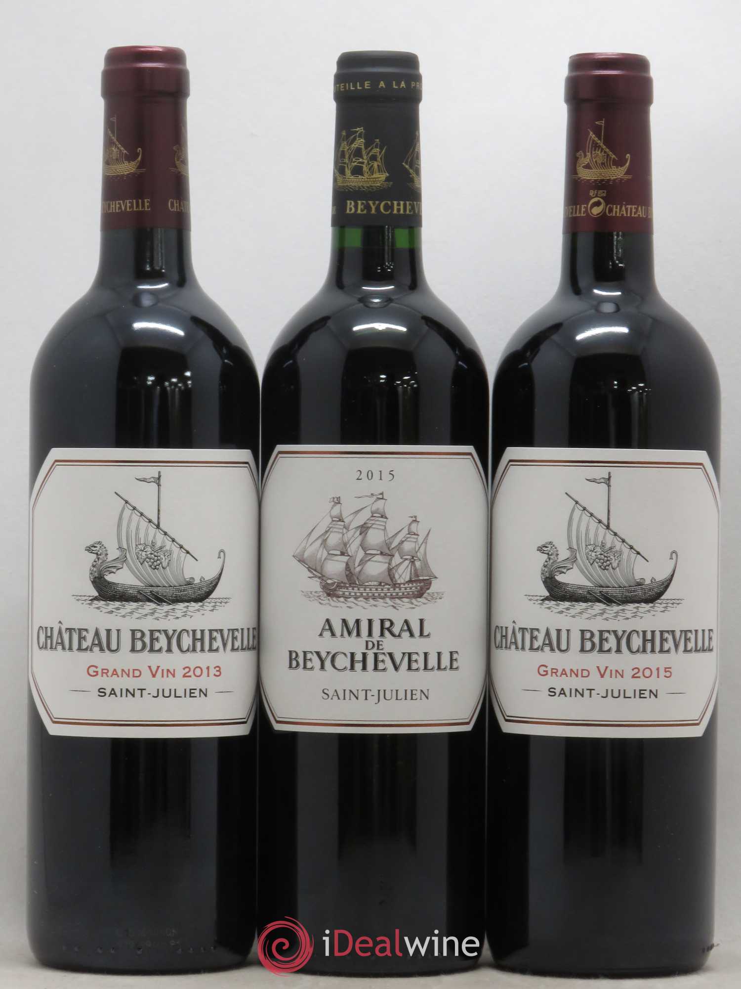 Beychevelle - Amiral de Beychevelle Verticale Beychevelle 2013 - 2015 - 2017 Amiral de Beychevelle 2013 - 2015 - 2017 (sans prix de réserve) - Posten von 6 Flaschen - 2