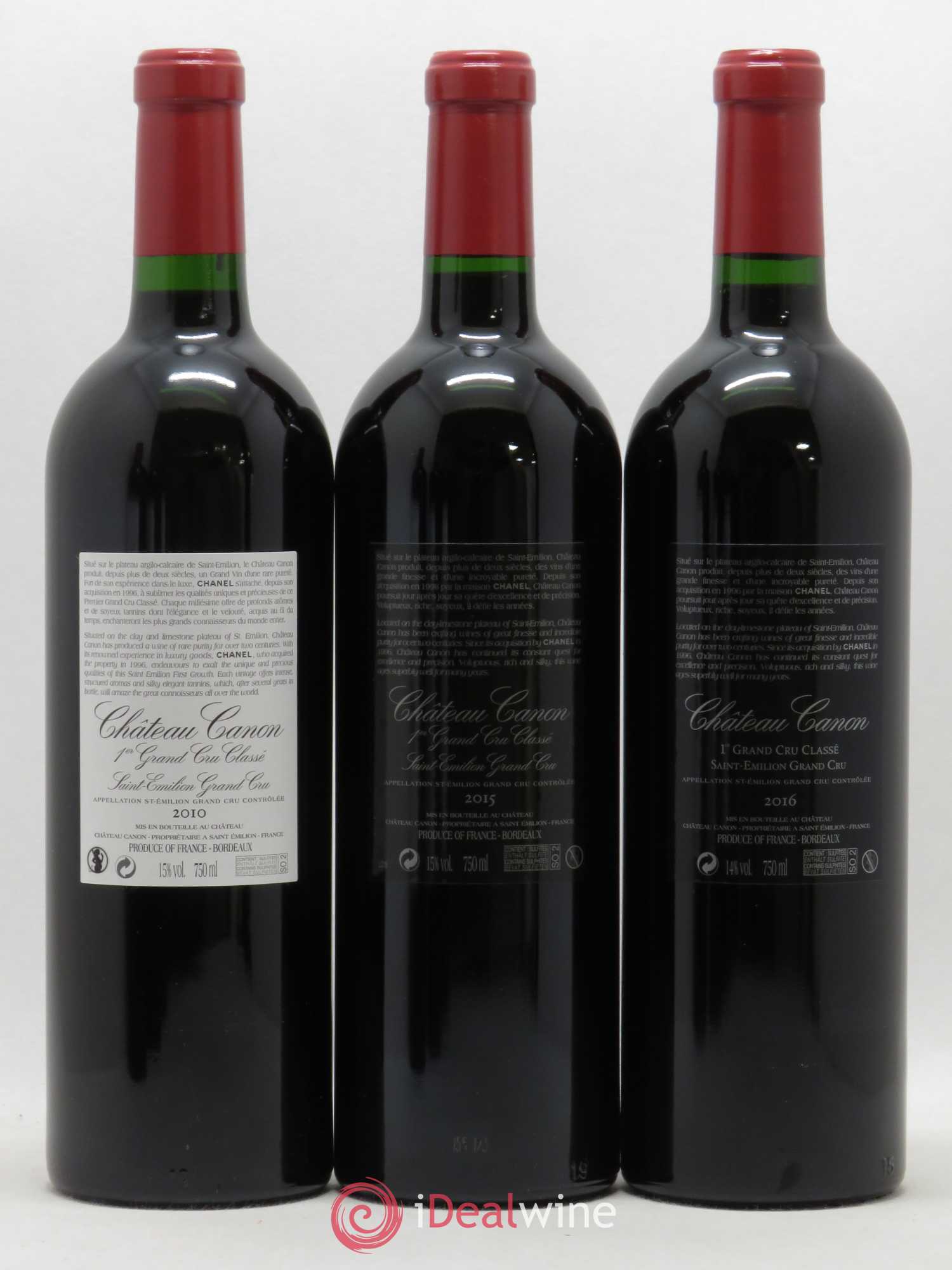Château Canon 1er Grand Cru Classé B Verticale 2000 - 2005 - 2009 - 2010 - 2015 - 2016 (sans prix de réserve) - Posten von 6 Flaschen - 4