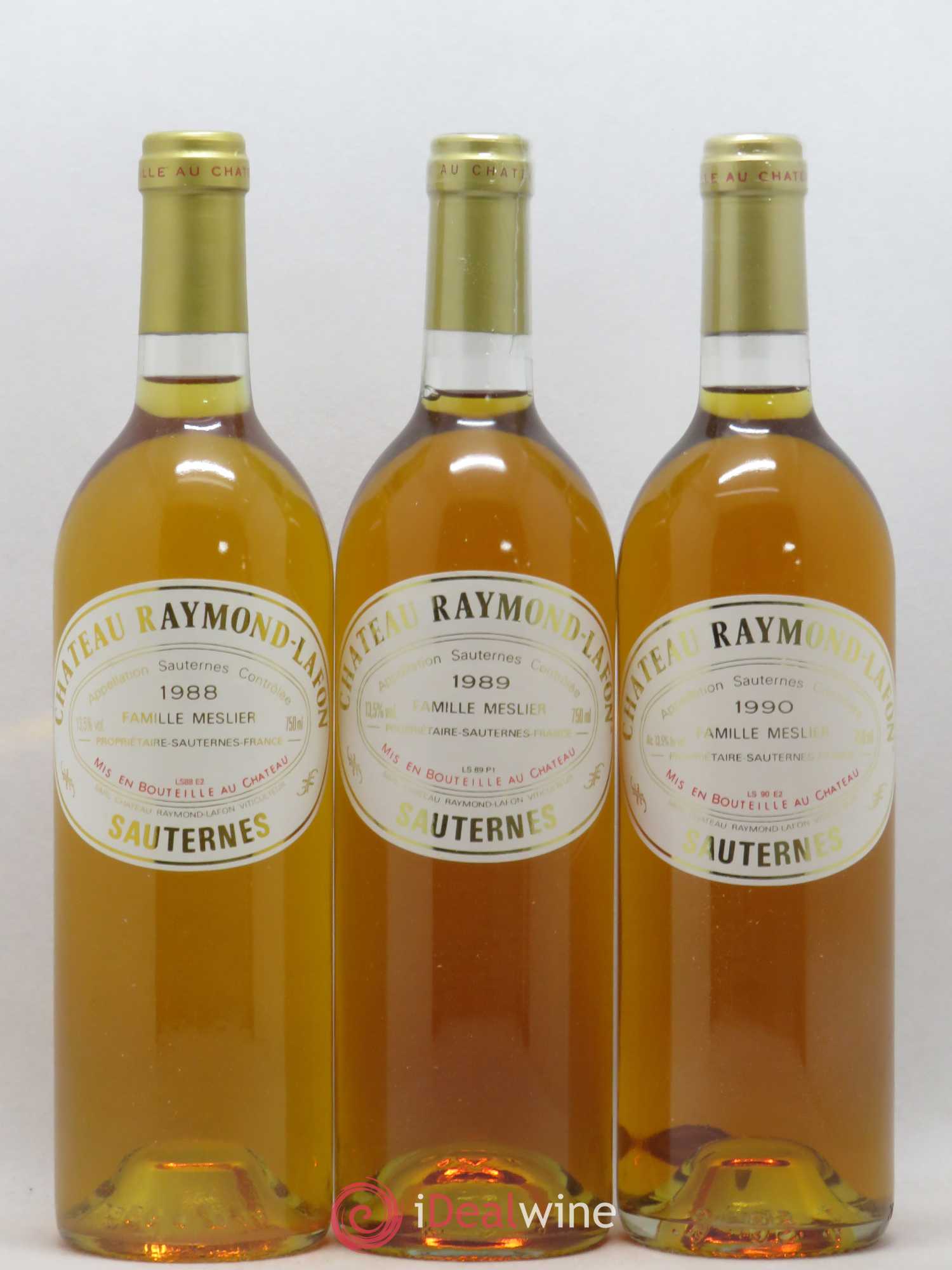 Château Raymond Lafon Verticale 1988 - 1989 - 1990 (sans prix de réserve) - Lotto di 3 bottiglie - 0