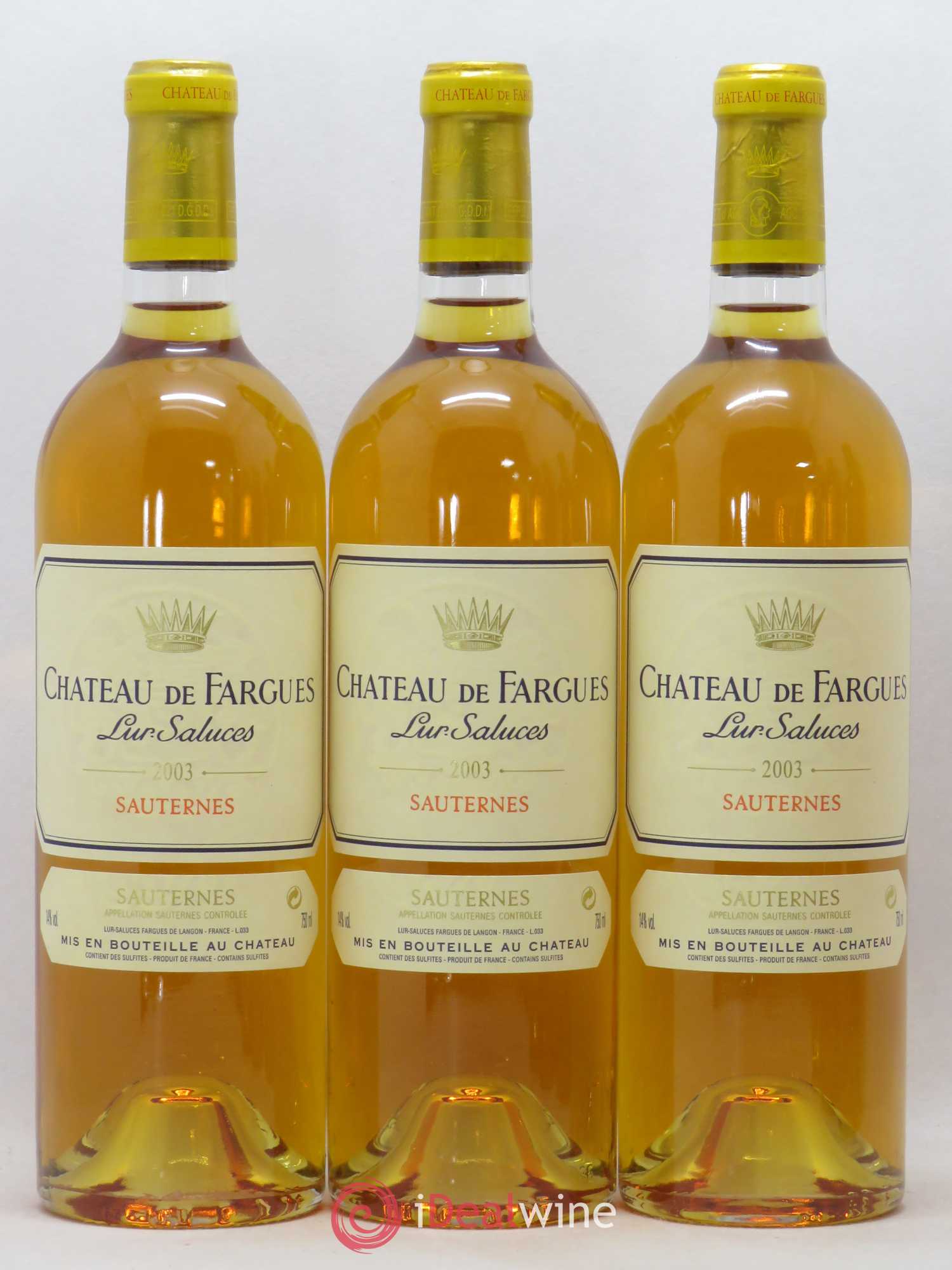Château de Fargues (senza prezzo di riserva) 2003 - Lotto di 6 bottiglie - 1