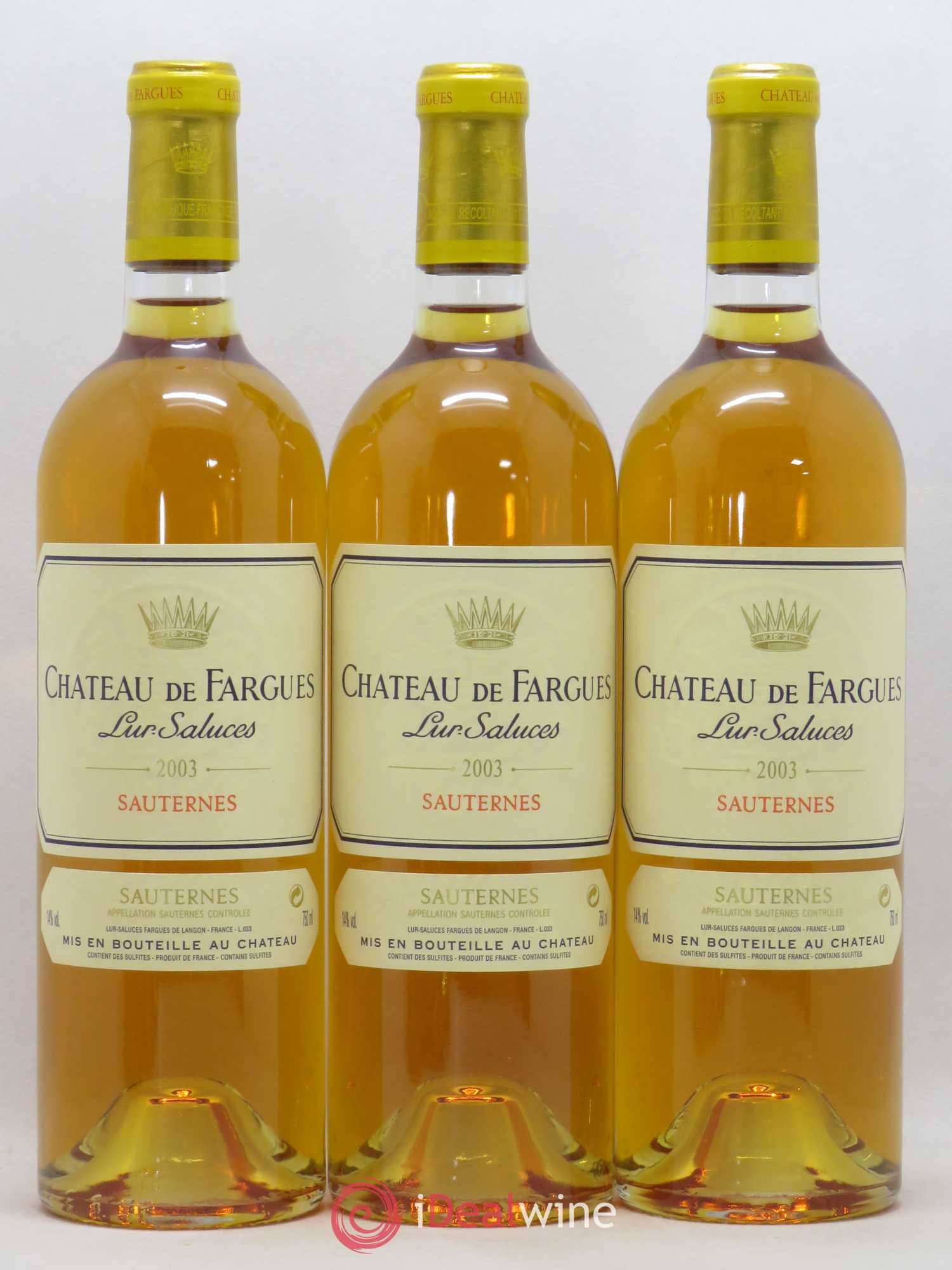 Château de Fargues (senza prezzo di riserva) 2003 - Lotto di 6 bottiglie - 2
