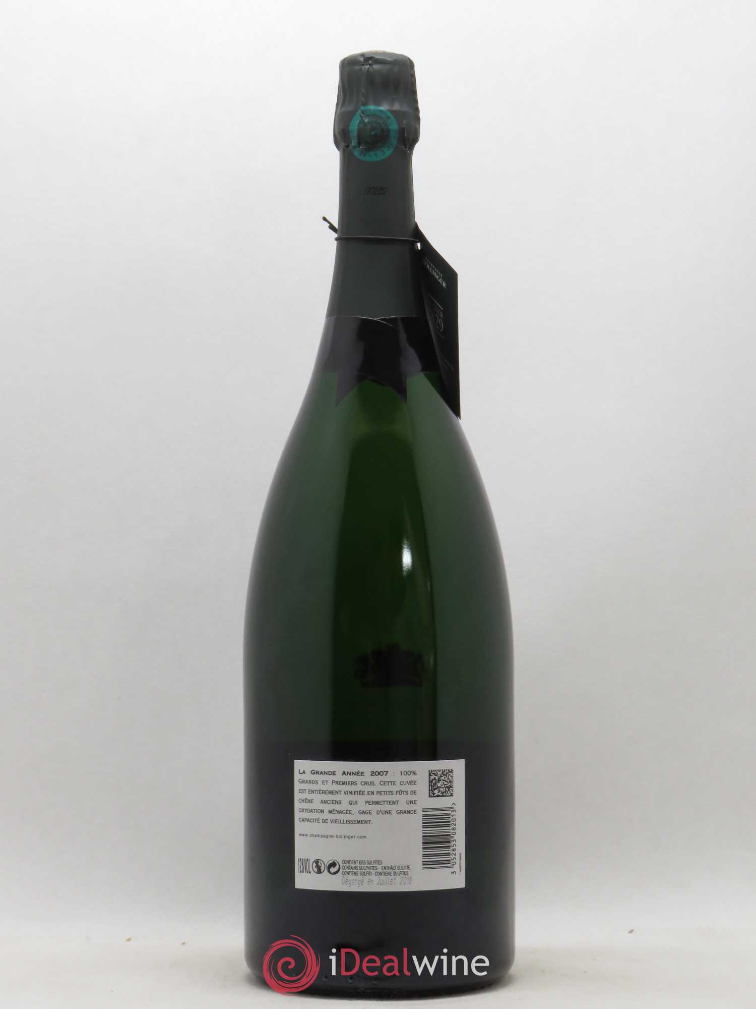 La Grande Année Brut Bollinger (sans prix de réserve) 2007 - Lot de 1 magnum - 2
