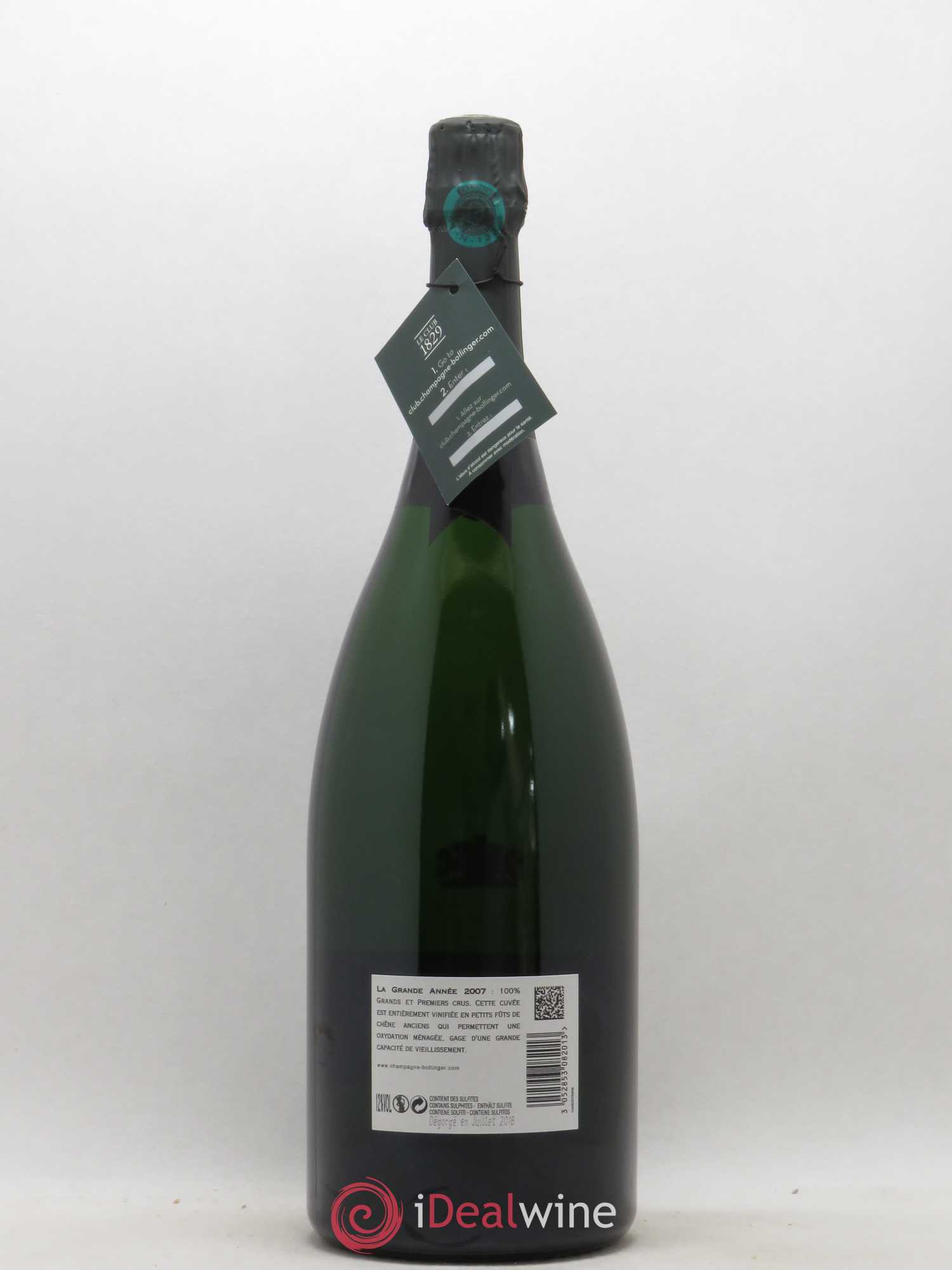 La Grande Année Brut Bollinger  (sans prix de réserve) 2007 - Lot de 1 magnum - 2
