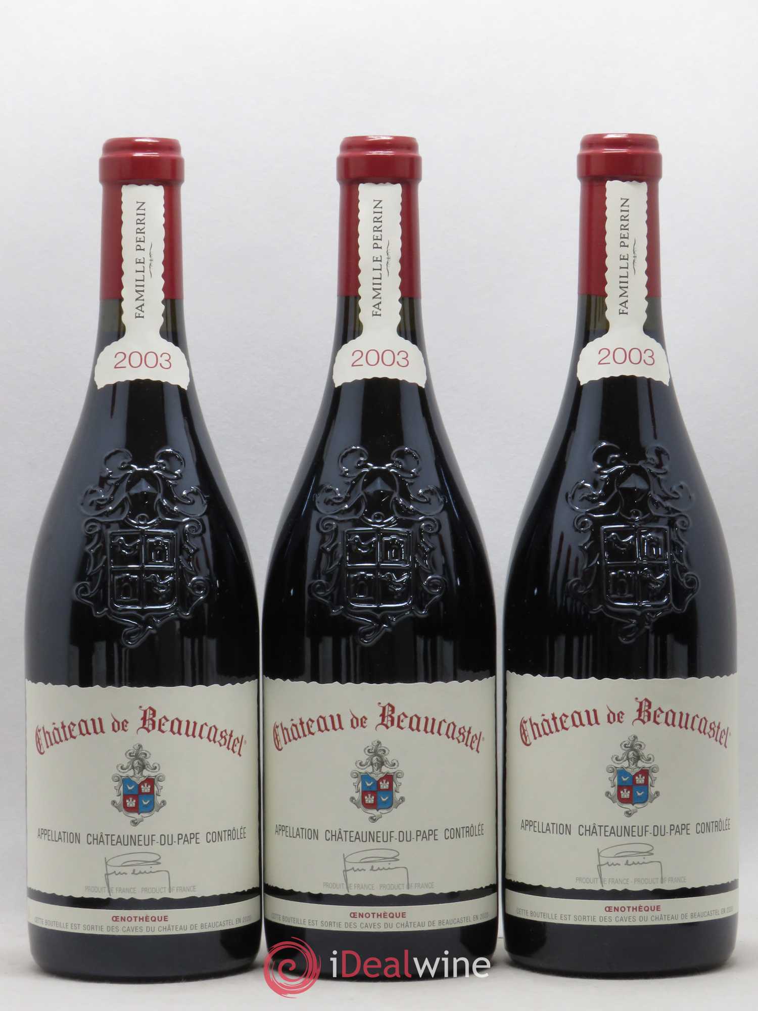 Châteauneuf-du-Pape Château de Beaucastel Verticale Oénotheque Jean-Pierre & François Perrin 3 de 2003 - 3 de 2006 - 3 de 2009 - 3 de 2012 (sans prix de réserve) - Lotto di 12 bottiglie - 1