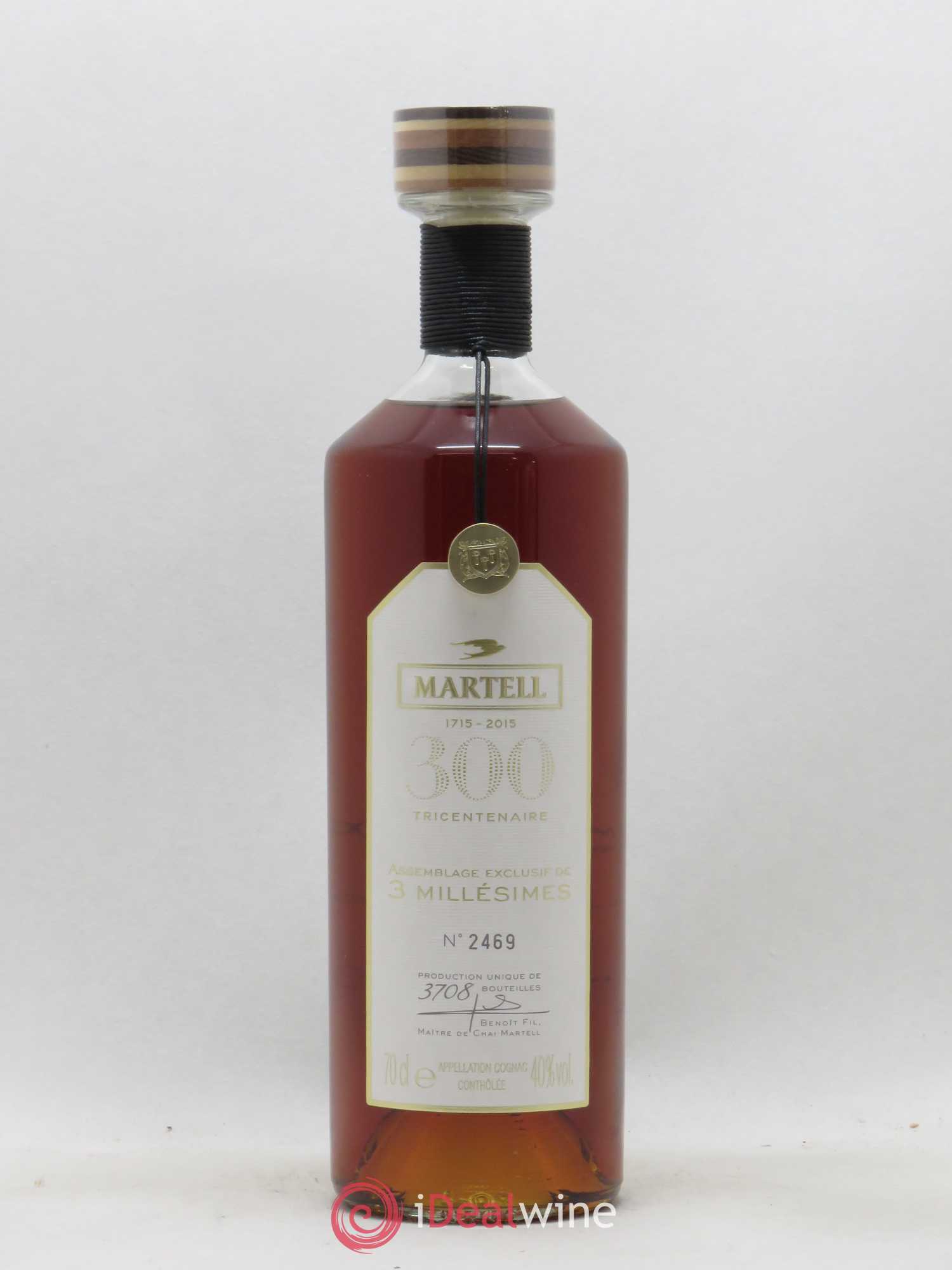 Cognac Tricentenaire Assemblage exclusif de 3 millésimes Martell (sans prix de réserve) - Lot de 1 bouteille - 1