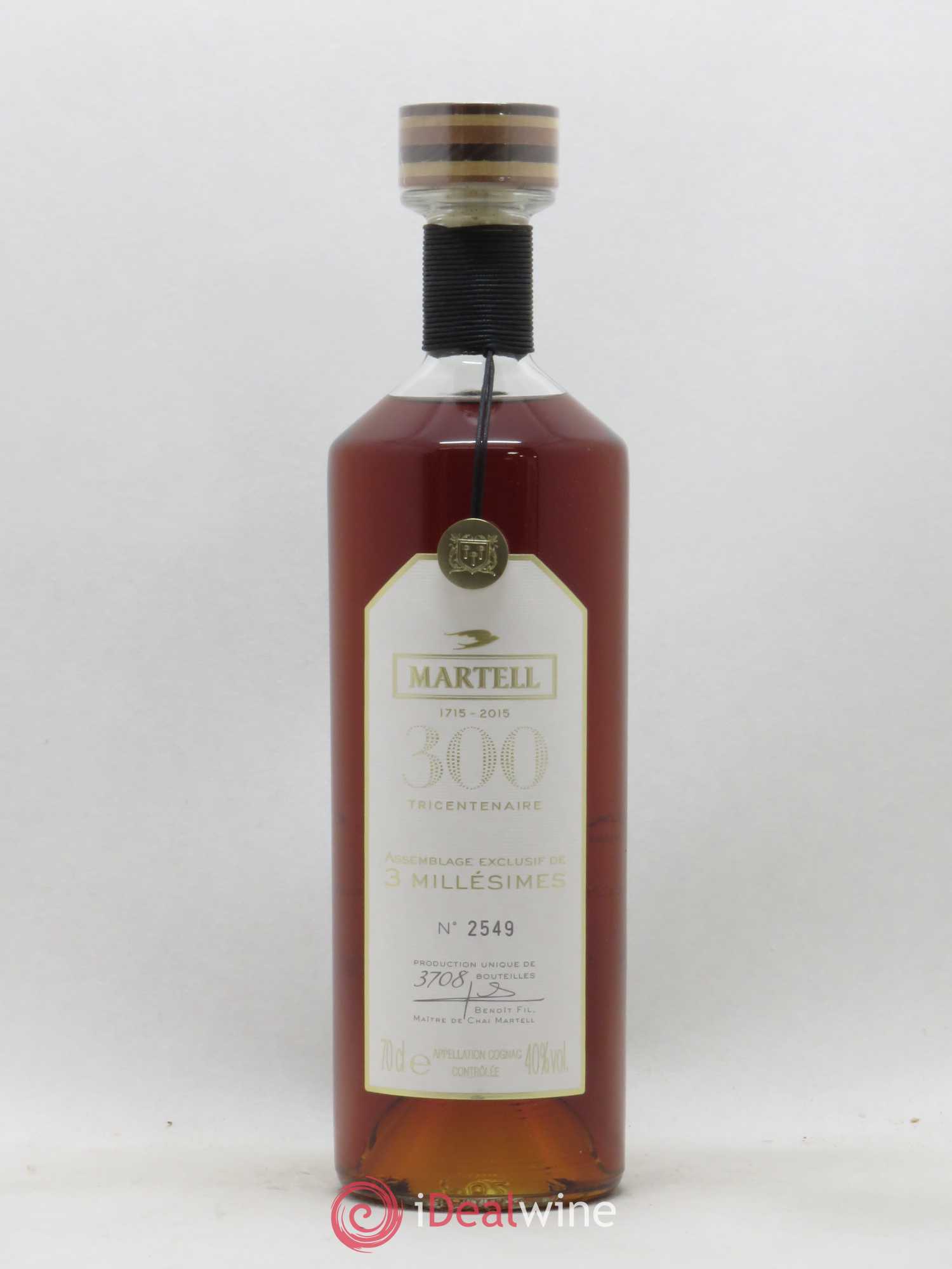 Cognac Tricentenaire Assemblage exclusif de 3 millésimes Martell  (senza prezzo di riserva) - Lotto di 1 bottiglia - 1