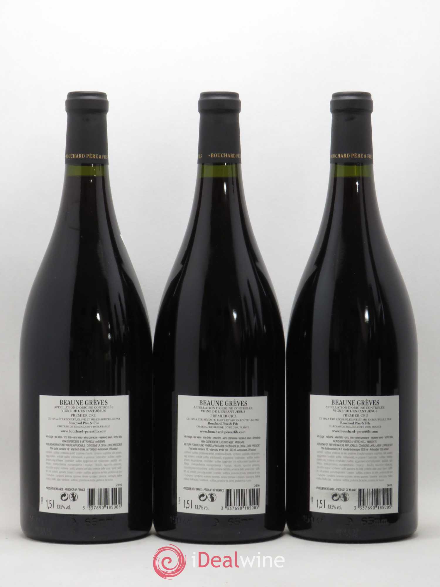 Beaune 1er Cru Grèves - Vigne de l'Enfant Jésus Bouchard Père & Fils (sans prix de réserve) 2016 - Lot de 6 magnums - 2