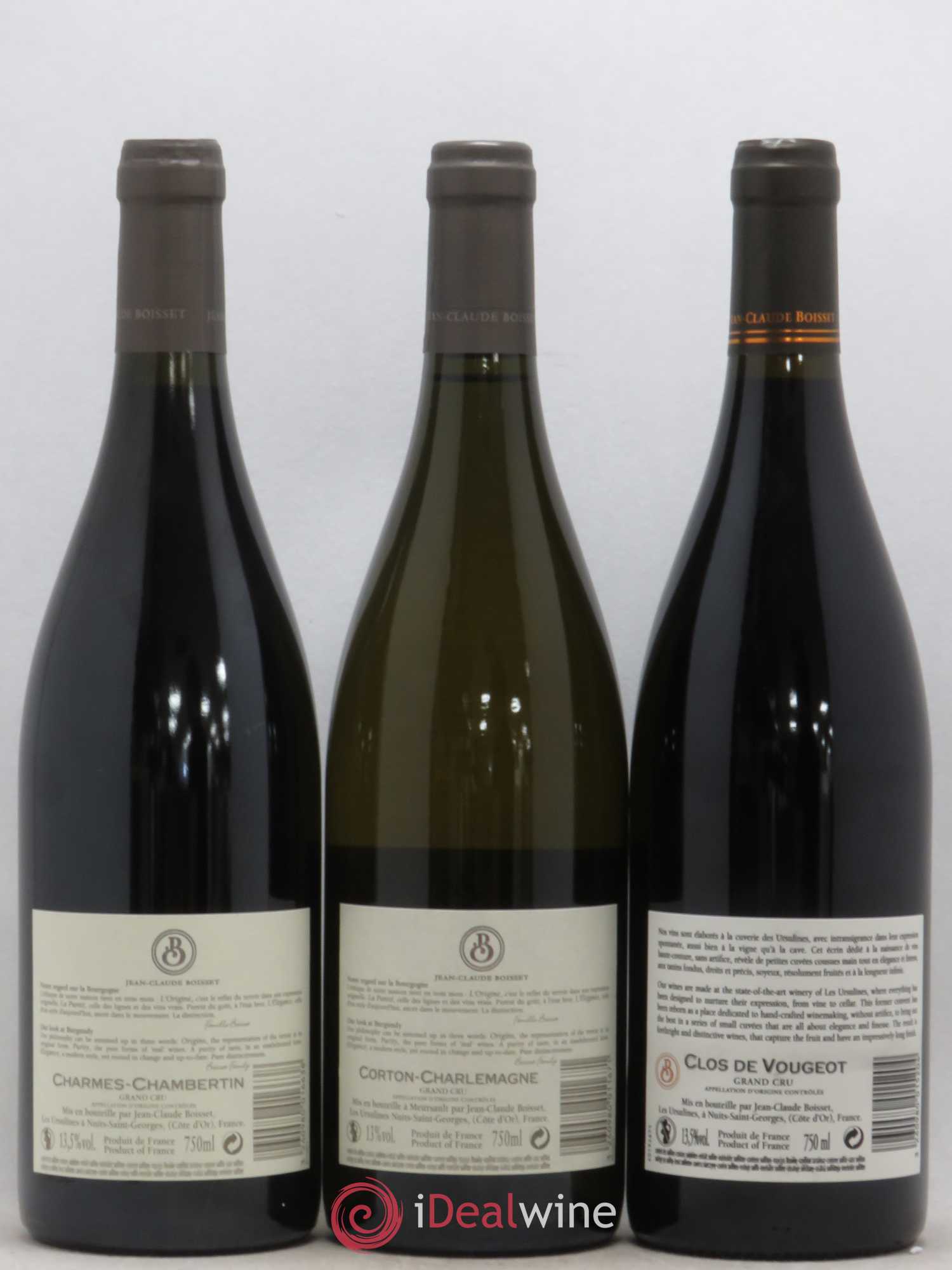 Assortiment 3 appellations Jean-Claude Boisset Corton Charlemagne - Clos de Vougeot - Charmes Chambertin (sans prix de réserve) 2017 - Lotto di 3 bottiglie - 1