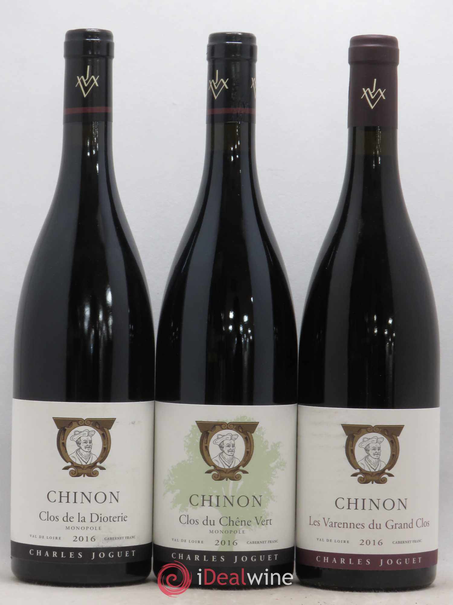Chinon Assortiment 3 cuvées Dioterie - Chêne Vert - Varennes du Grand Clos Charles Joguet (Domaine) (sans prix de réserve) 2016 - Lot de 3 bouteilles - 0