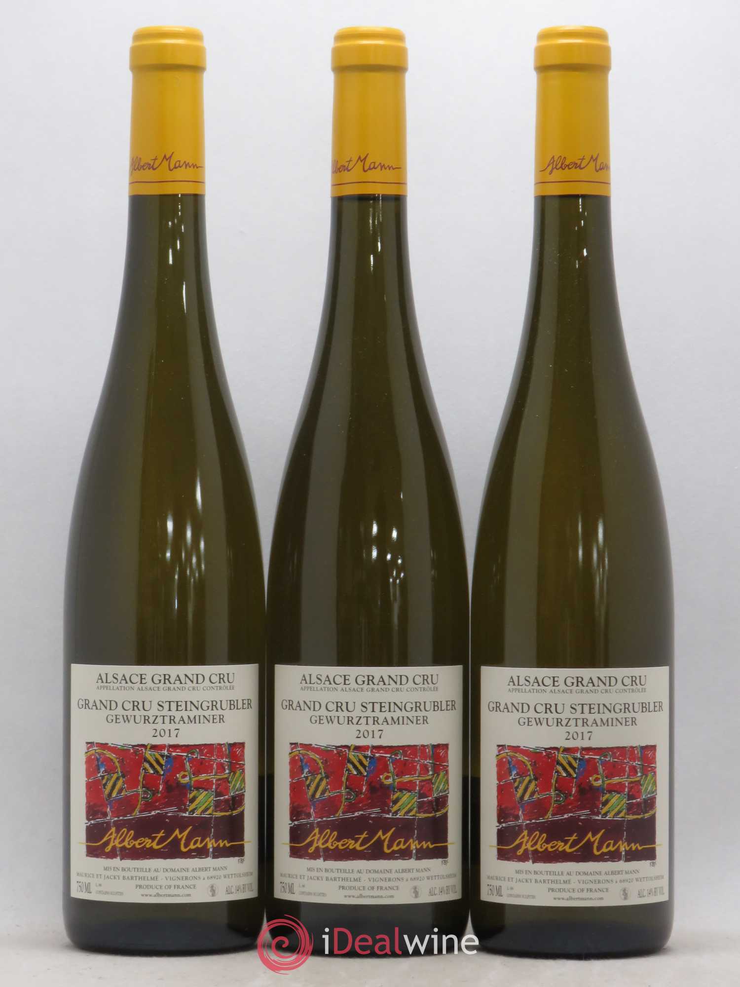 Alsace Gewurztraminer Grand Cru Steingrübler Albert Mann (sans prix de réserve) 2017 - Lot de 3 bouteilles - 0