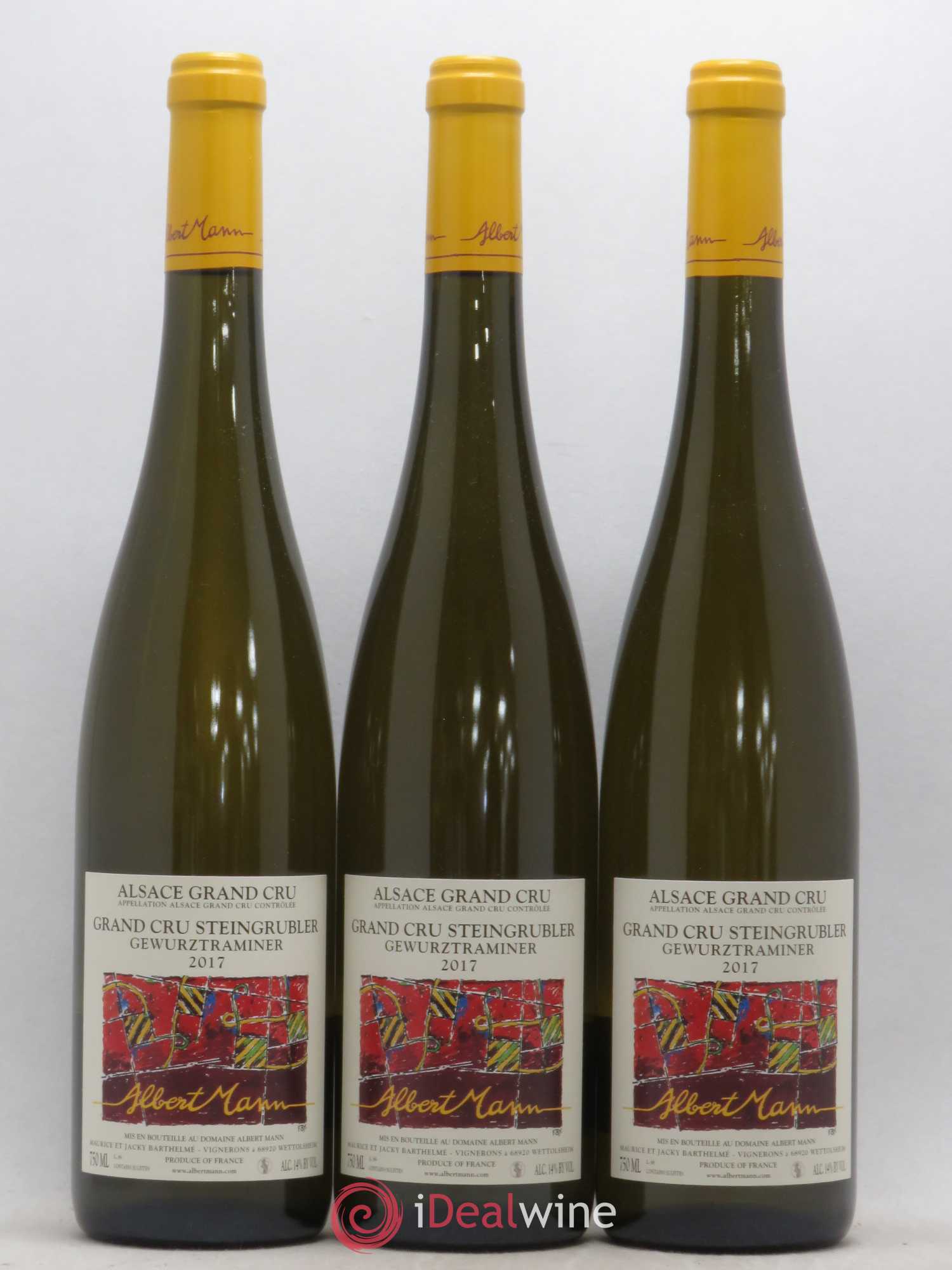 Alsace Gewurztraminer Grand Cru Steingrübler Albert Mann (sans prix de réserve) 2017 - Lot de 3 bouteilles - 0
