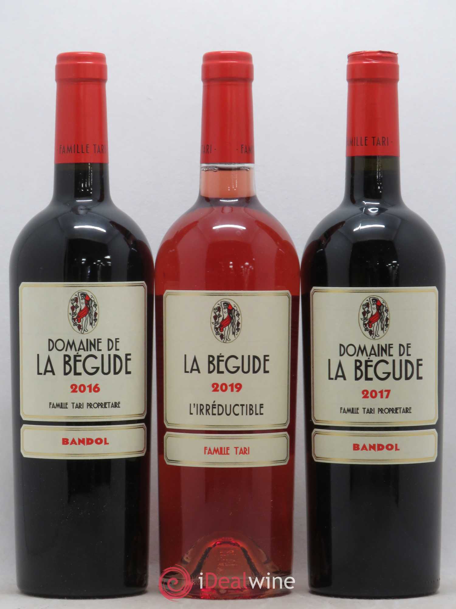 Assortiment Bandol La Bégude Bandol rouge 2016 - Bandol rouge 2017 - Bandol rosé l'Irréductible 2019 (sans prix de réserve) - Posten von 3 Flaschen - 0