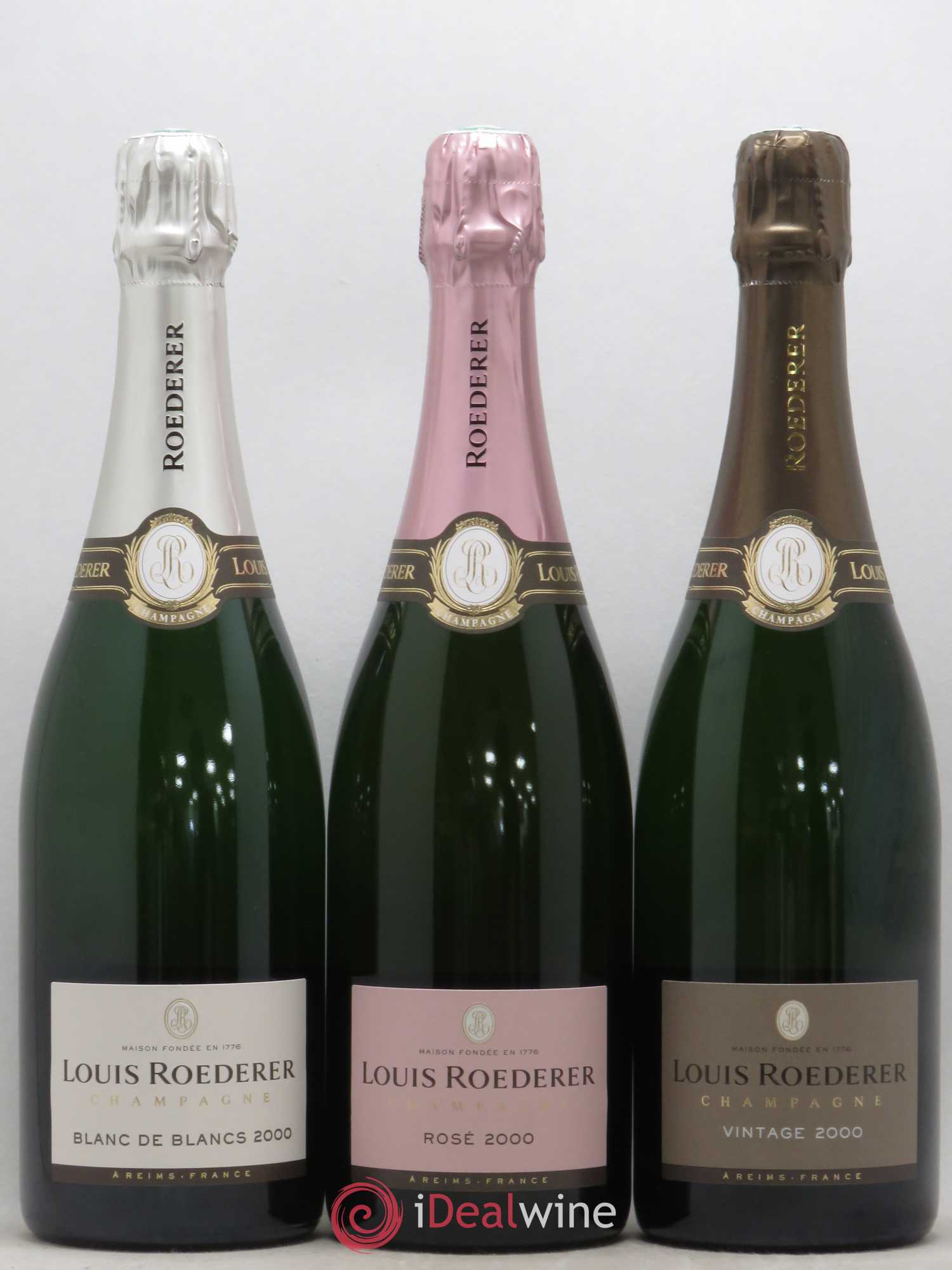 3 cuvées Vintage - Rosé - Blanc de Blancs Louis Roederer (senza prezzo di riserva) 2000 - Lotto di 3 bottiglie - 0