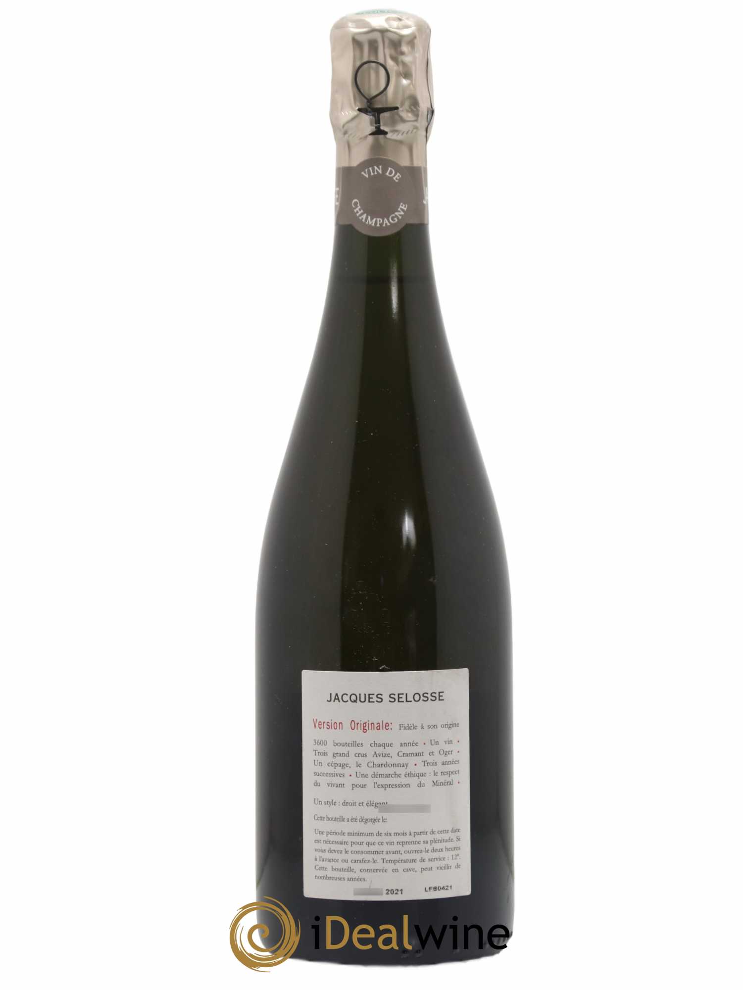 Version Originale Jacques Selosse (sans prix de réserve) - Lot de 1 bouteille - 1