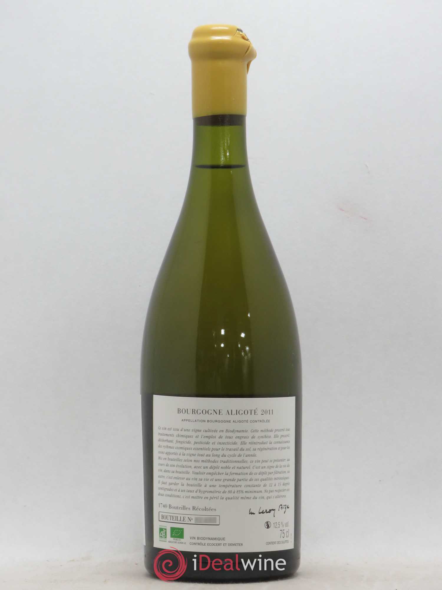 Bourgogne Aligoté Sous Chatelet d'Auvenay (Domaine) 2011 - Lot de 1 bouteille - 1