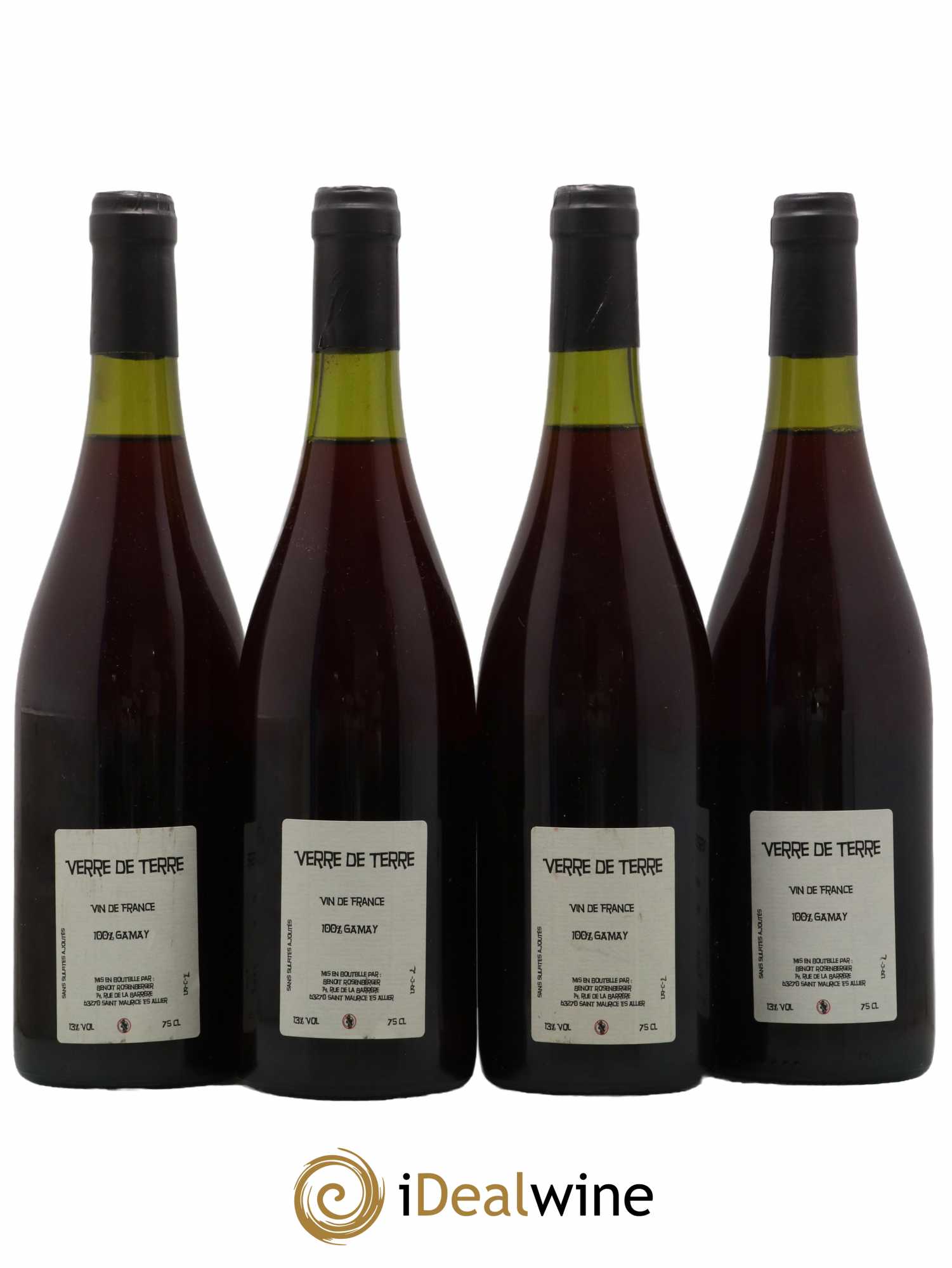 Vin de France Verre de Terre Loup des Vignes Benoit Rosenberger 2019 - Lot de 4 bouteilles - 1