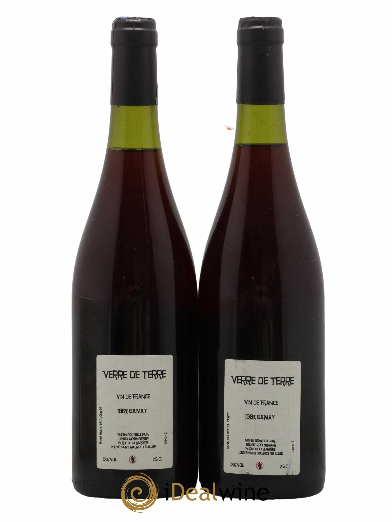 Vin de France Verre de Terre Loup des Vignes Benoit Rosenberger 2019 - Lot de 2 bouteilles - 1