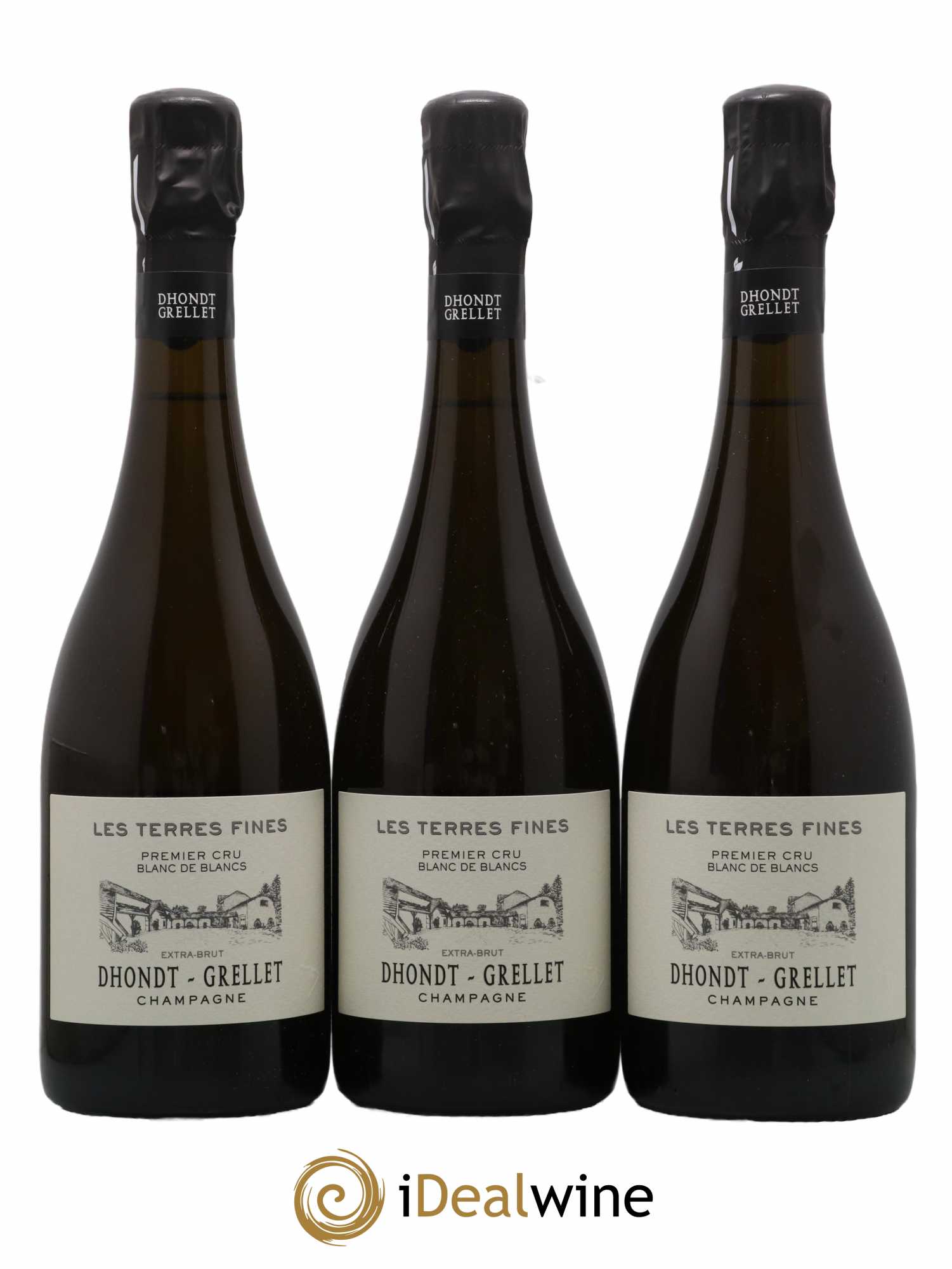 Les Terres Fines Blanc de Blancs Extra-Brut Dhondt Grellet - Lot de 3 bouteilles - 0