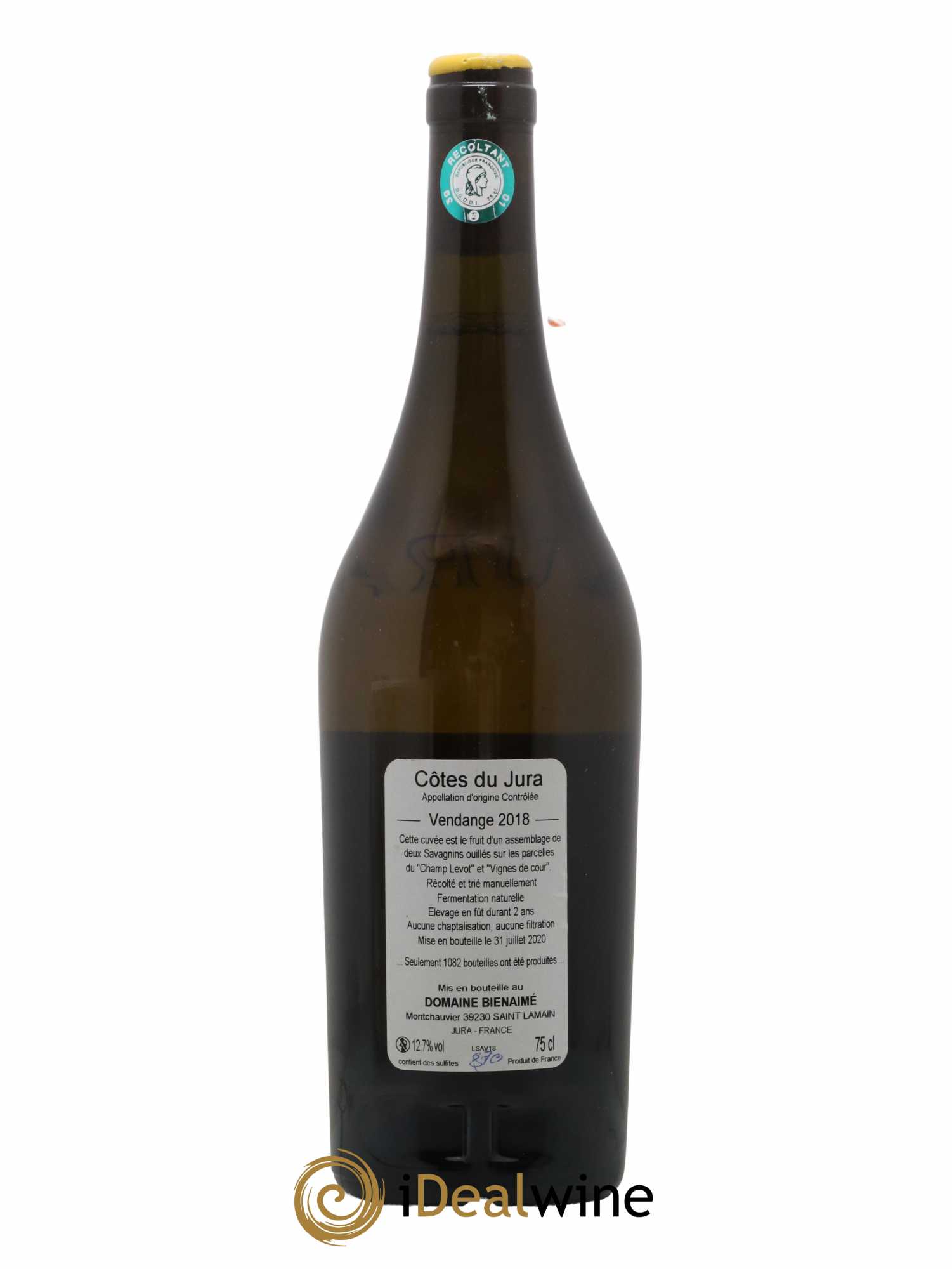 Côtes du Jura Savagnin Bruno Bienaimé 2018 - Lot de 1 bouteille - 1