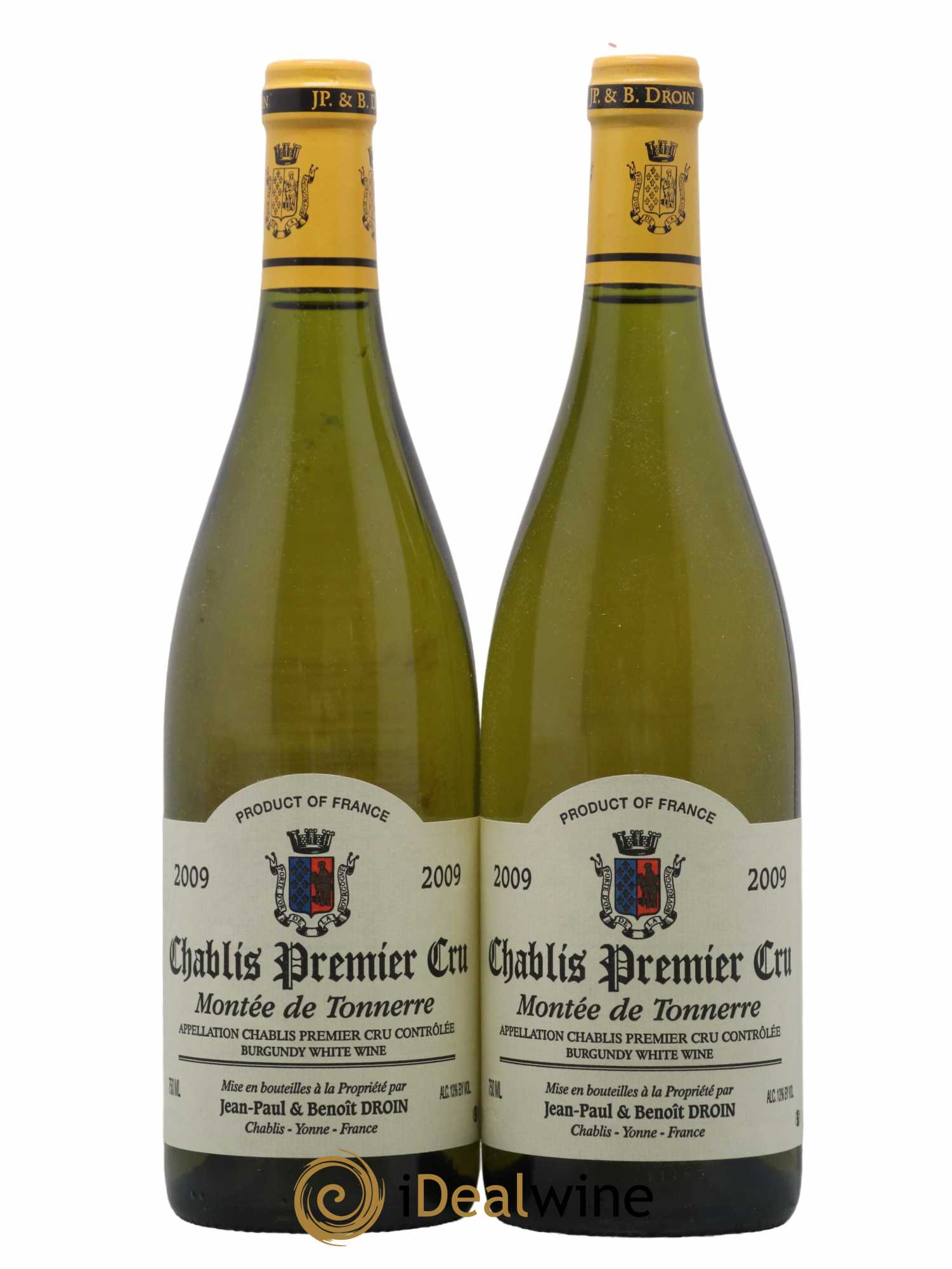 Chablis 1er Cru Montée de Tonnerre Jean-Paul & Benoît Droin (Domaine) 2009 - Lot de 2 bouteilles - 0