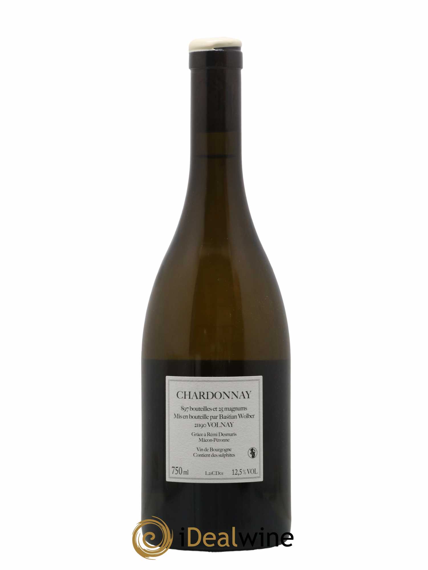 Vin de France Laisse Tomber Chardonnay Bastian Wolber 2021 - Lot de 1 bouteille - 1