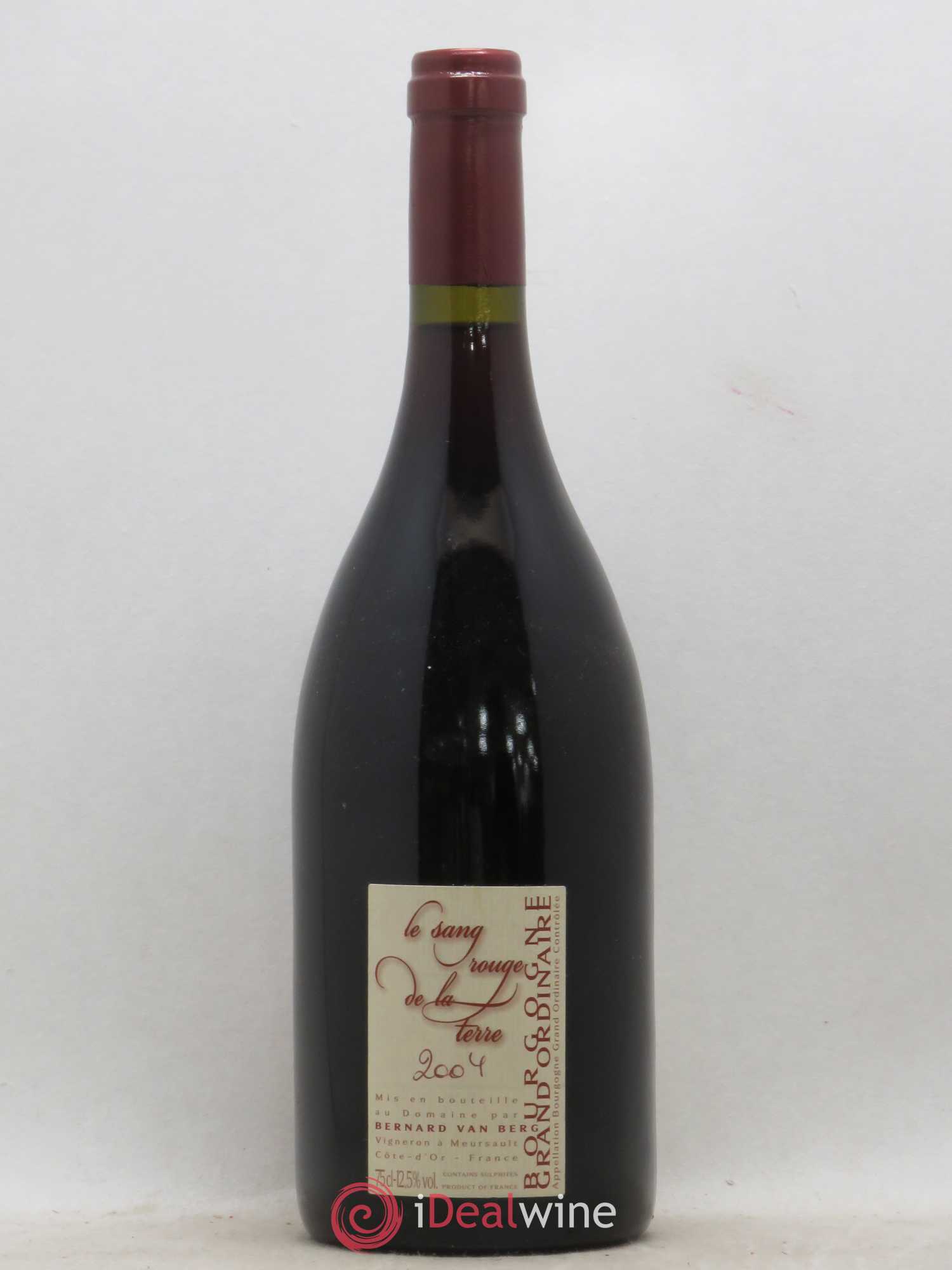 Bourgogne Le Sang rouge de la Terre Bernard Van Berg 2004 - Lot de 1 bouteille - 1