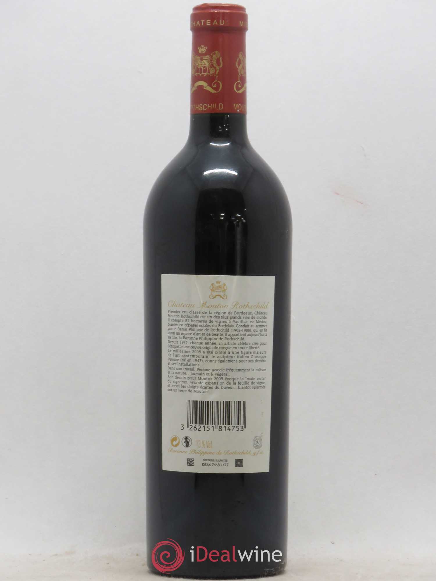 Château Mouton Rothschild 1er Grand Cru Classé 2005 - Lot de 1 bouteille - 1