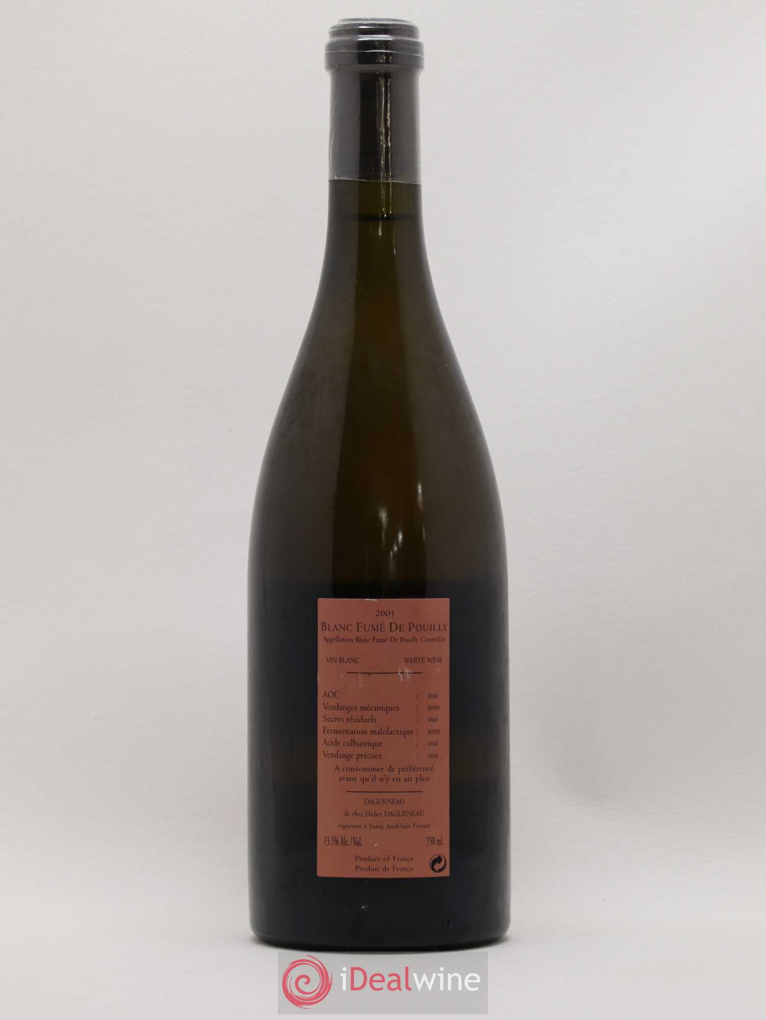 Pouilly-Fumé Paradoxe Dagueneau (Domaine Didier - Louis-Benjamin) 2003 - Posten von 1 Flasche - 1