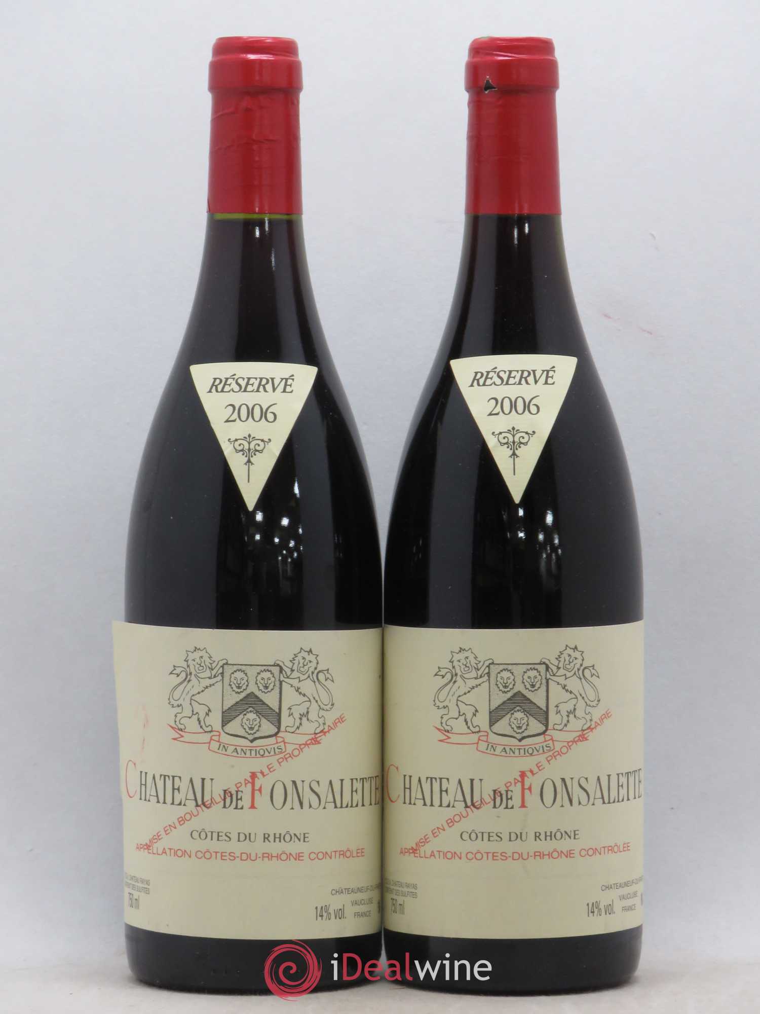 Côtes-du-Rhône Château de Fonsalette Emmanuel Reynaud 2006 - Lot de 2 bouteilles - 0