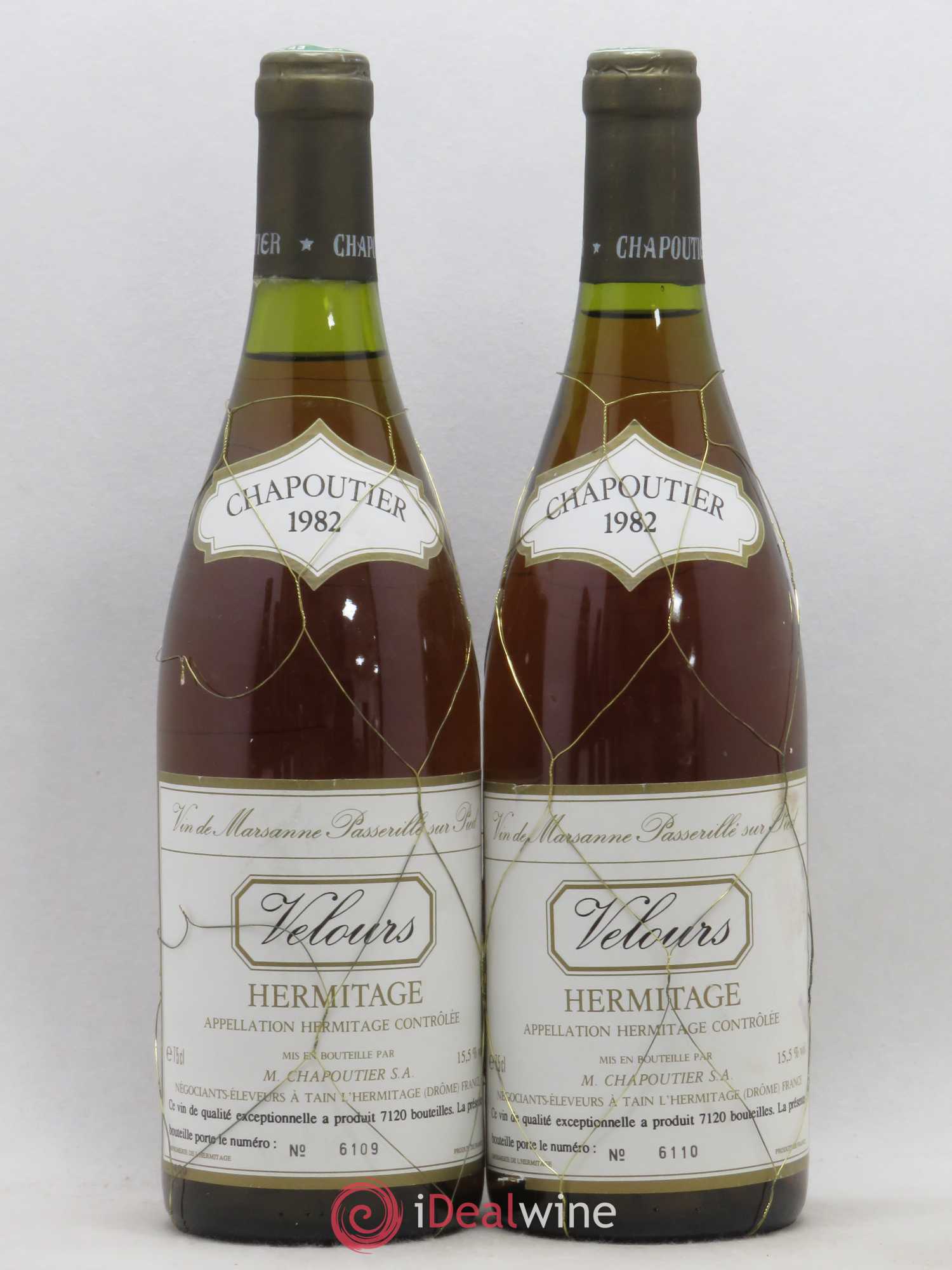 Hermitage Velours Chapoutier 1982 - Posten von 2 Flaschen - 0