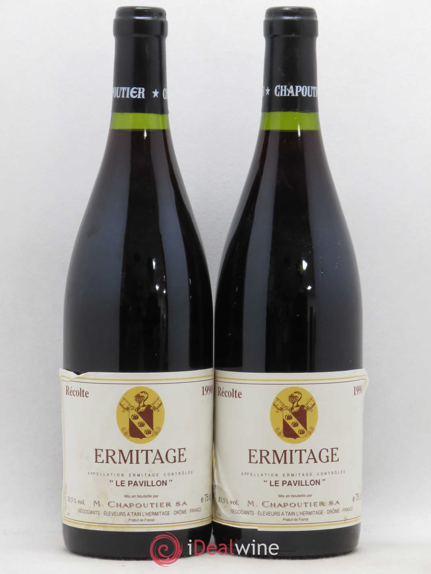 Hermitage Ermitage Le Pavillon Chapoutier 1990 - Lot de 2 bouteilles - 0