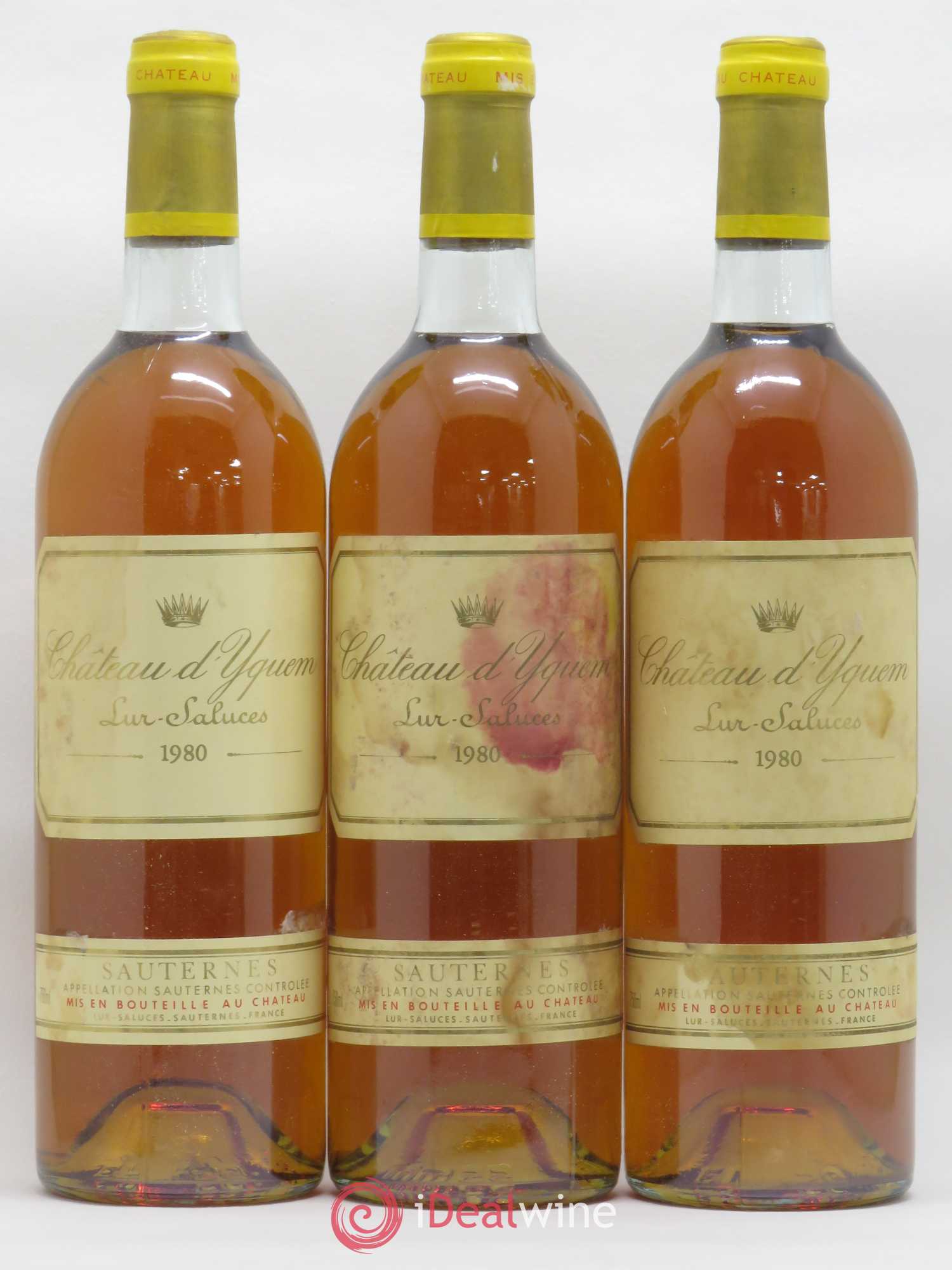 Château d' Yquem 1er Cru Classé Supérieur 1980 - Lotto di 3 bottiglie - 0