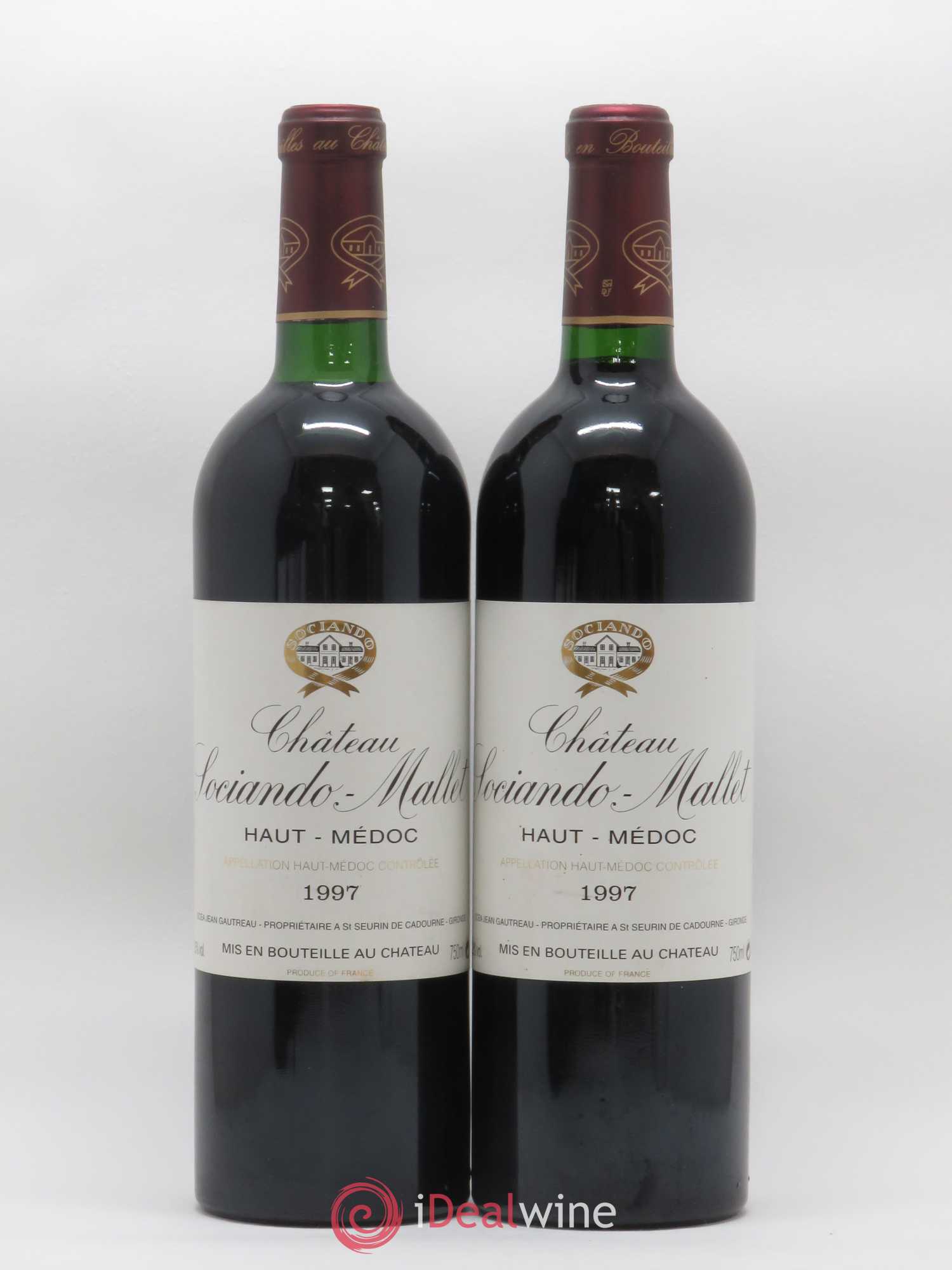 Château Sociando Mallet 1997 - Lot de 2 bouteilles - 0