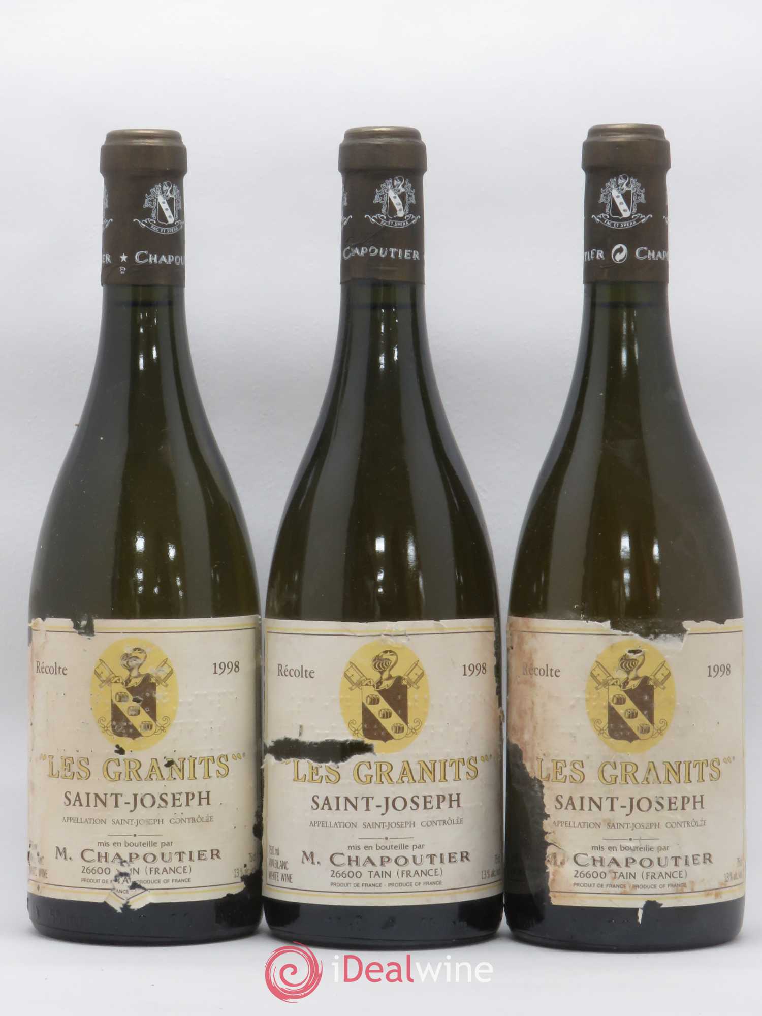 Saint-Joseph Les Granits Chapoutier 1998 - Lot de 3 bouteilles - 0