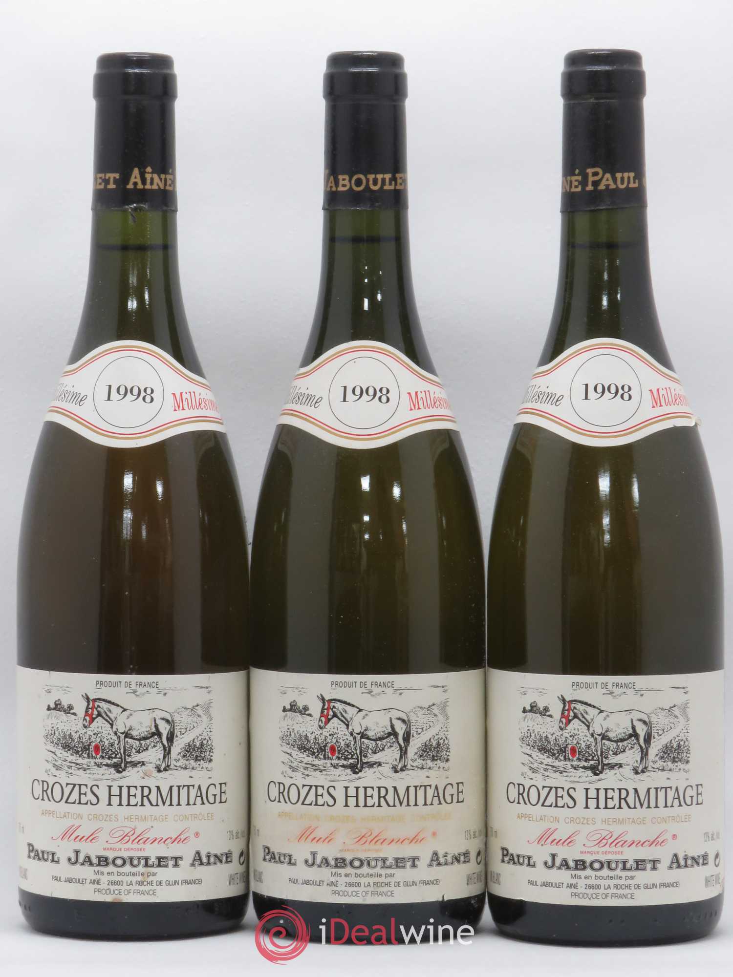 Crozes-Hermitage Mule Blanche Jaboulet Aine 1998 - Posten von 3 Flaschen - 0