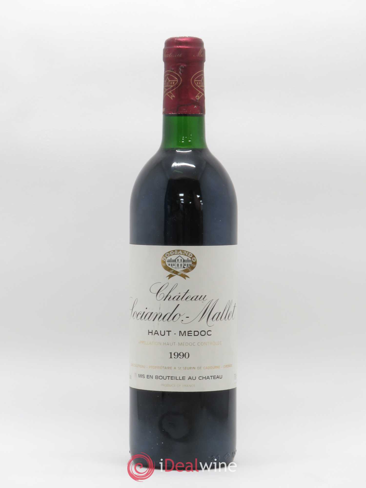 Château Sociando Mallet 1990 - Lot de 1 bouteille - 0