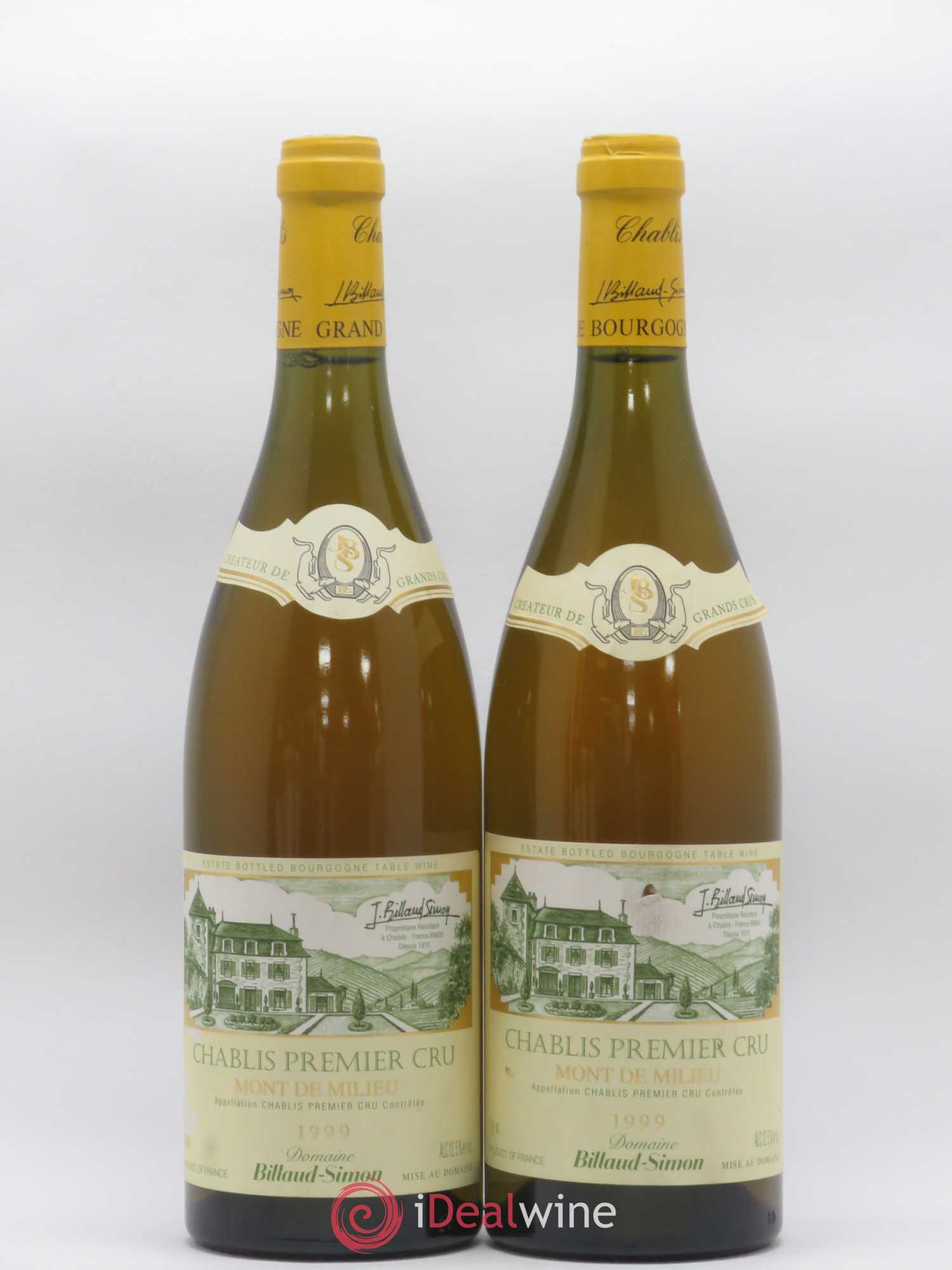 Chablis 1er Cru Mont de Milieu Billaud-Simon (Domaine) 1999 - Lot de 2 bouteilles - 0