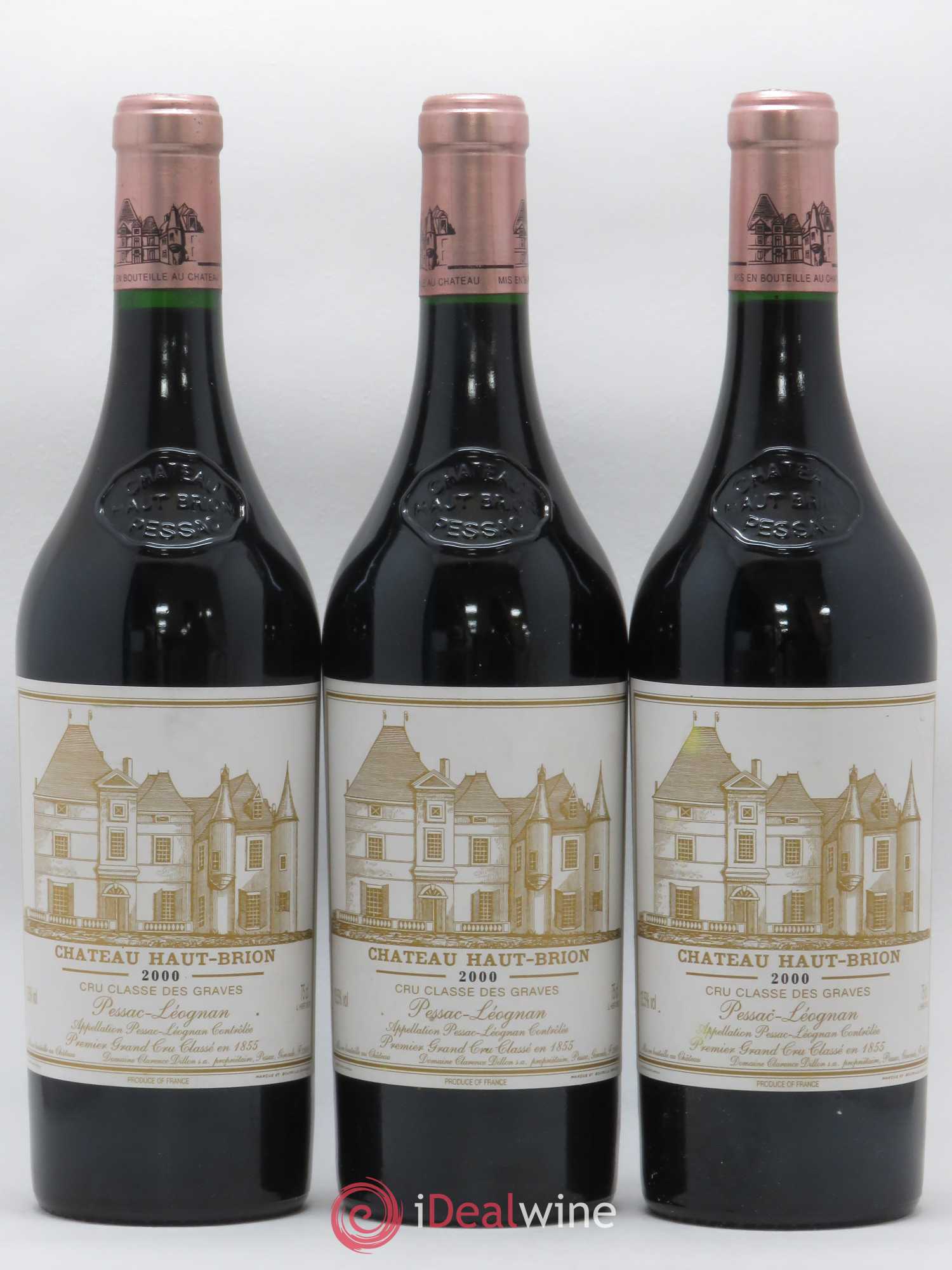 Château Haut Brion 1er Grand Cru Classé 2000 - Lot de 3 bouteilles - 0