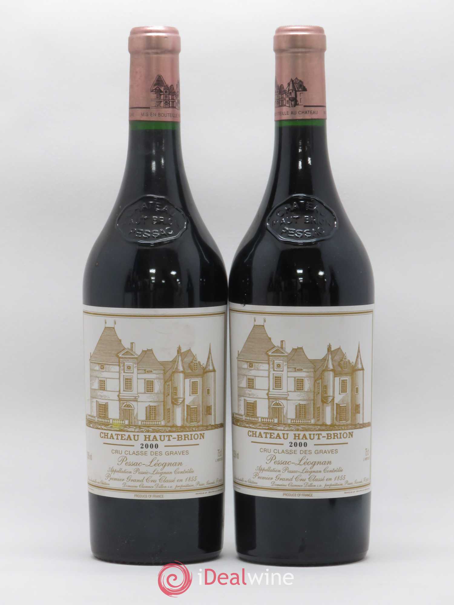 Château Haut Brion 1er Grand Cru Classé 2000 - Lot de 2 bouteilles - 0