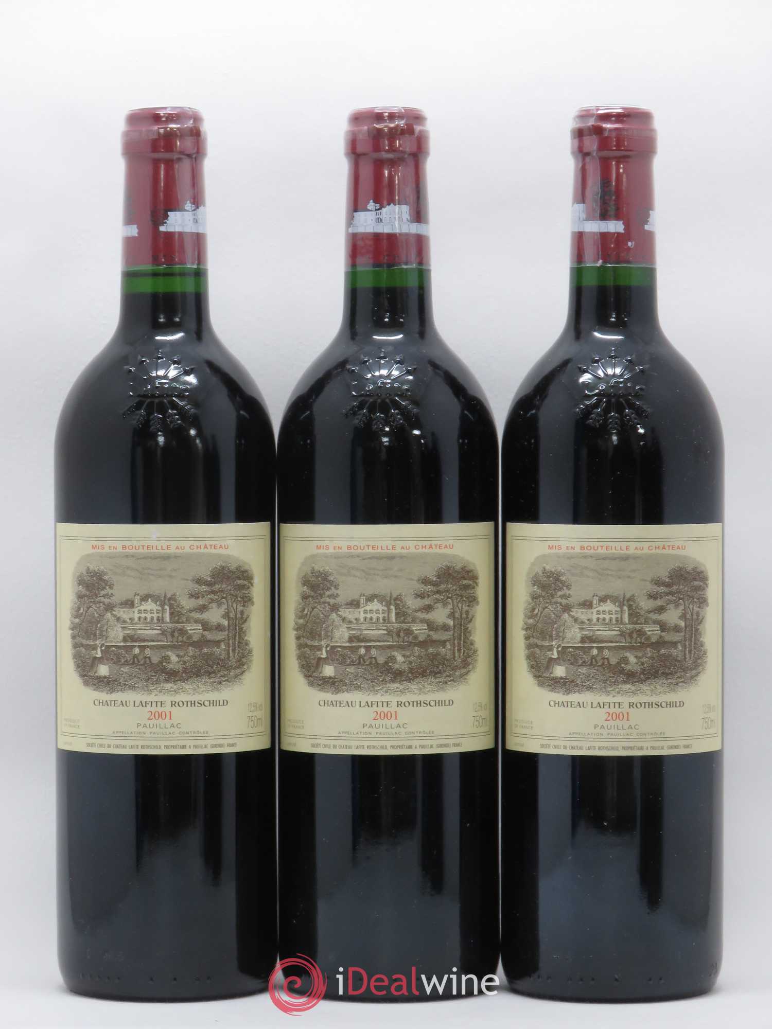 Château Lafite Rothschild 1er Grand Cru Classé 2001 - Lot de 3 bouteilles - 0