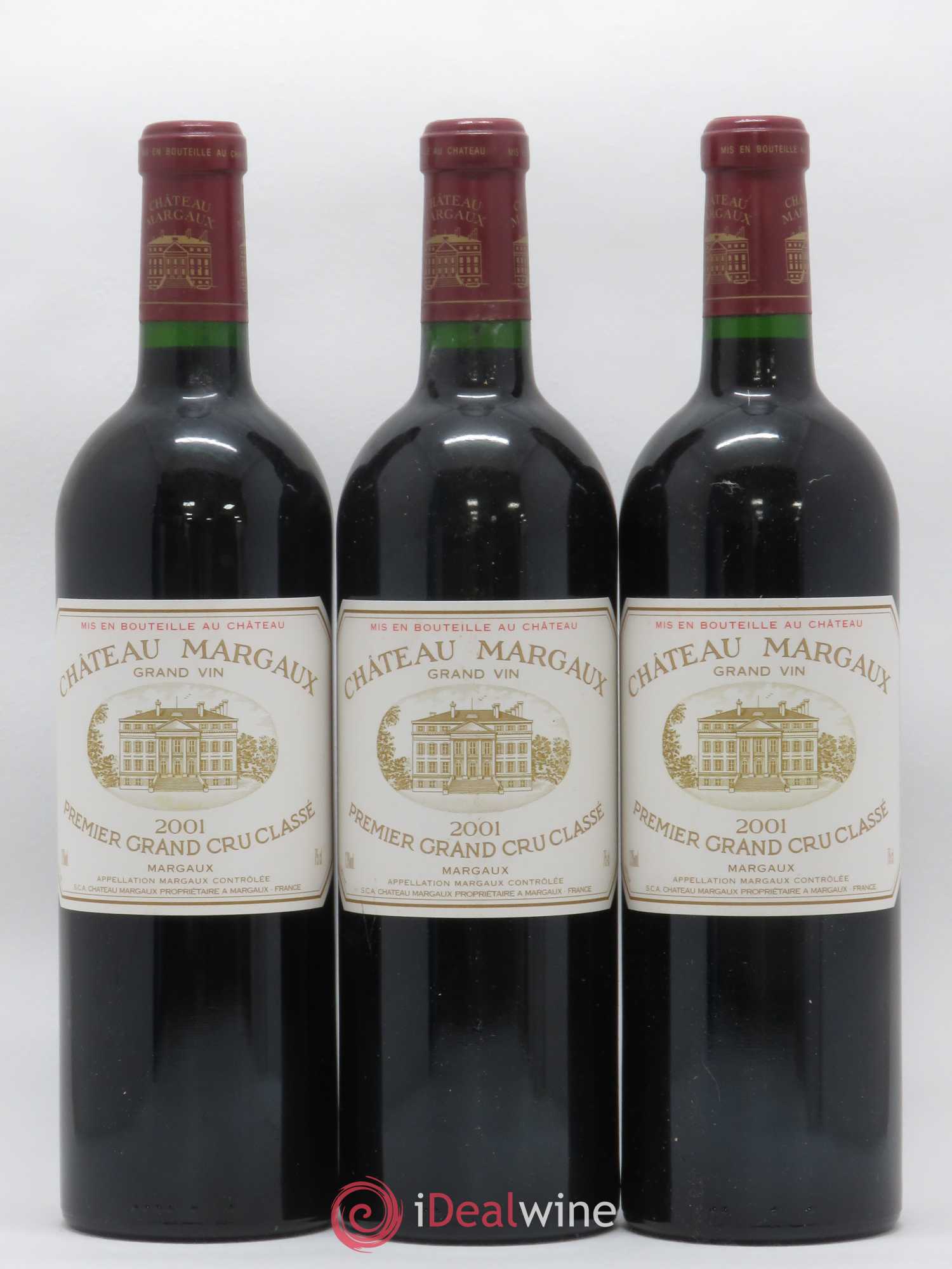 Château Margaux 1er Grand Cru Classé 2001 - Lot de 3 bouteilles - 0