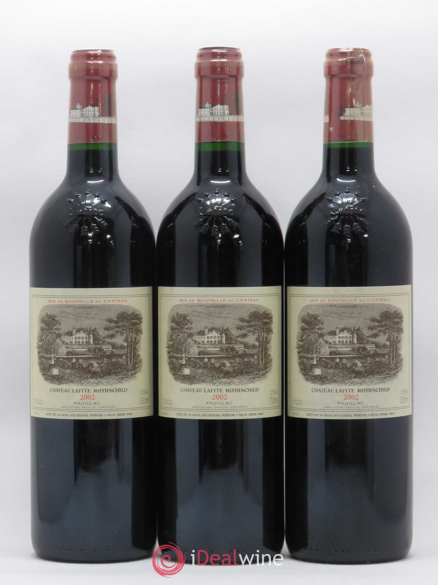 Château Lafite Rothschild 1er Grand Cru Classé 2002 - Lot de 3 bouteilles - 0