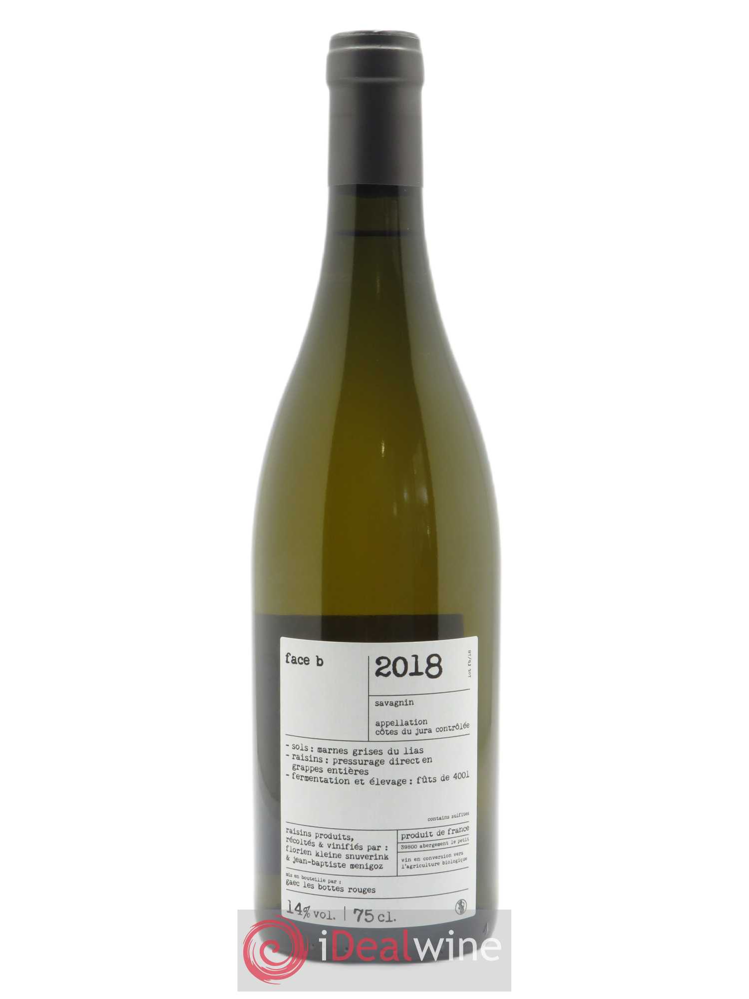 Côtes du Jura Face B Savagnin Les Bottes Rouges 2018 - Lot de 1 bouteille - 1