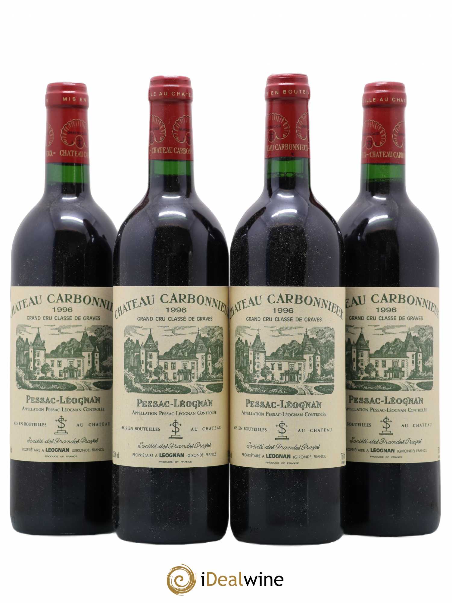 Château Carbonnieux Cru Classé de Graves 1996 - Lot de 4 bouteilles - 0