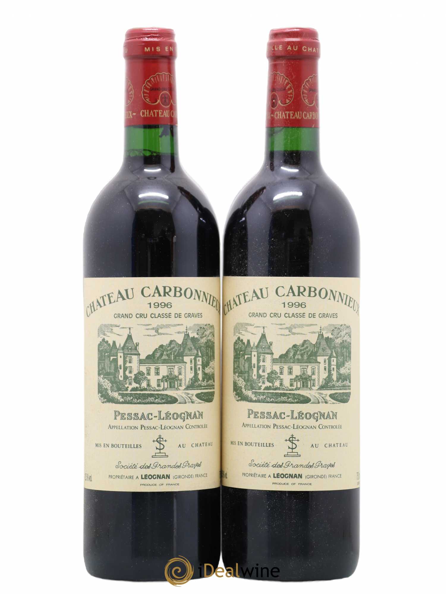 Château Carbonnieux Cru Classé de Graves 1996 - Lot de 2 bouteilles - 0